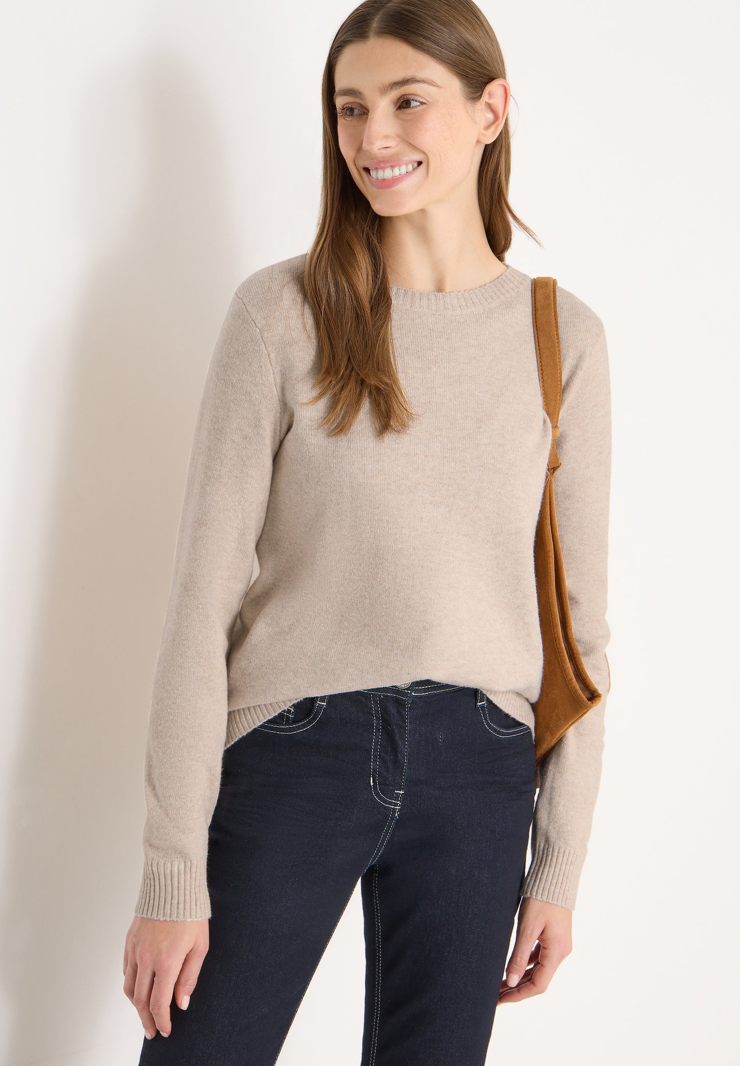 CECIL - Softer Pullover in Unifarbe - Farbe: desert beige melange