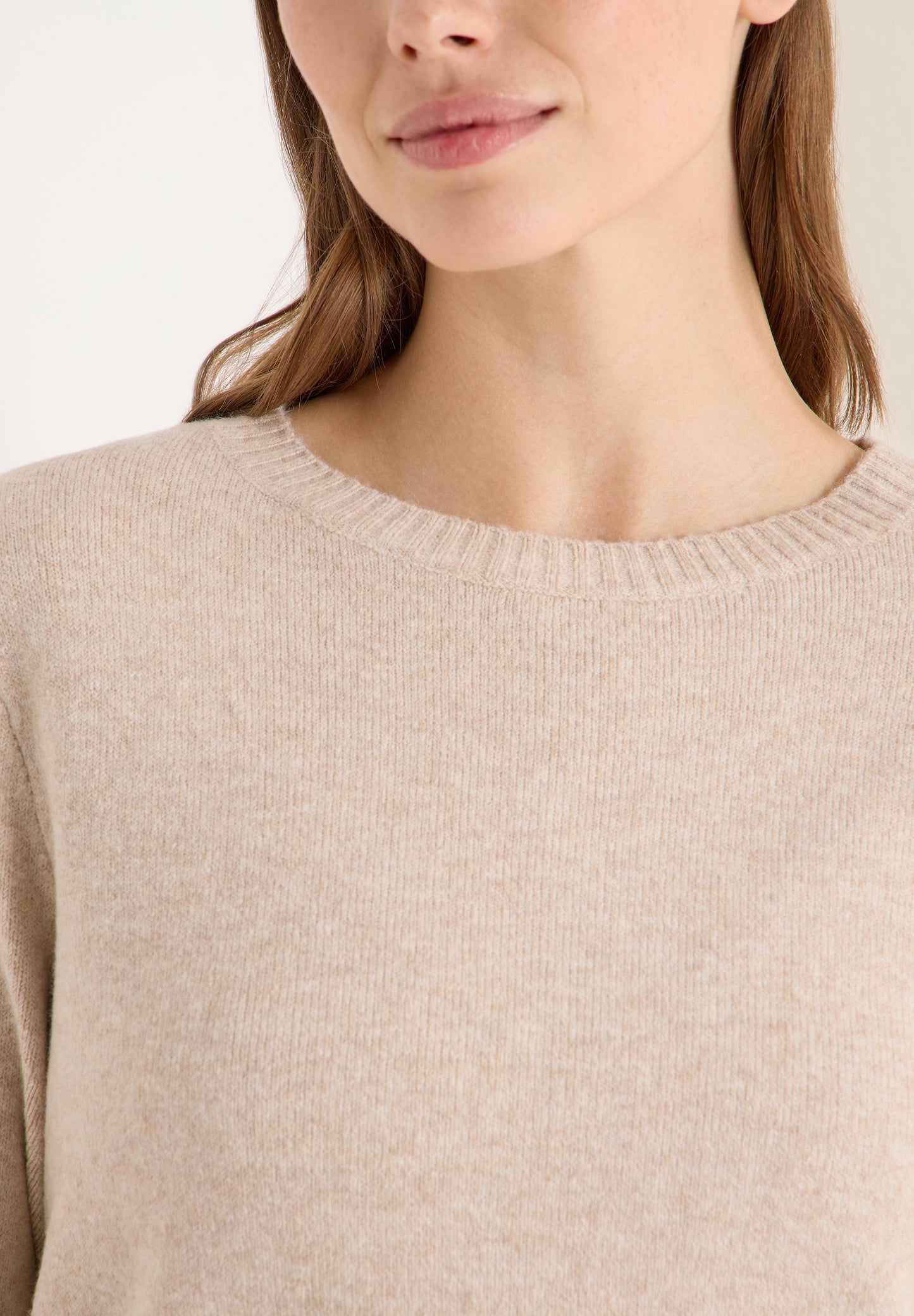 CECIL - Softer Pullover in Unifarbe - Farbe: desert beige melange