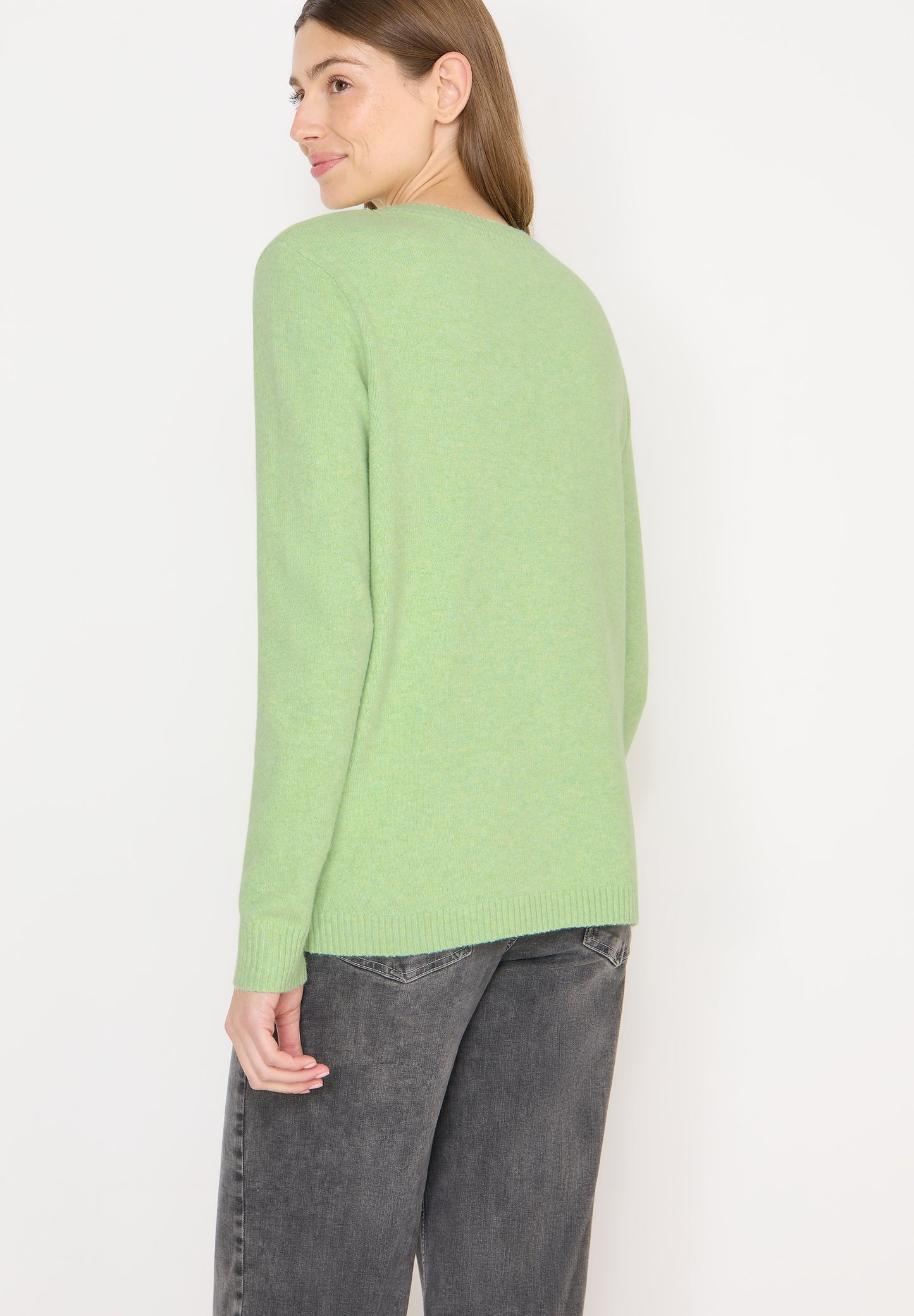 CECIL - Softer Pullover in Unifarbe - Farbe: bamboo green melange