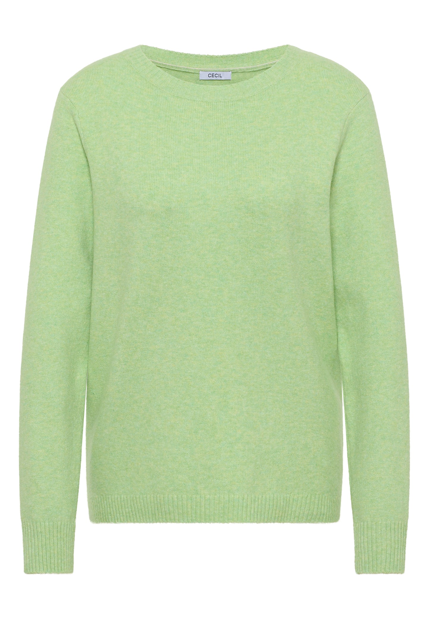 CECIL - Softer Pullover in Unifarbe - Farbe: bamboo green melange