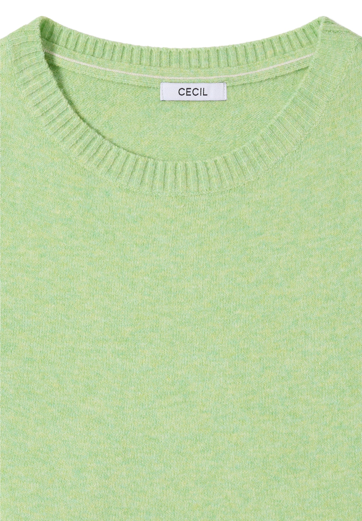 CECIL - Softer Pullover in Unifarbe - Farbe: bamboo green melange