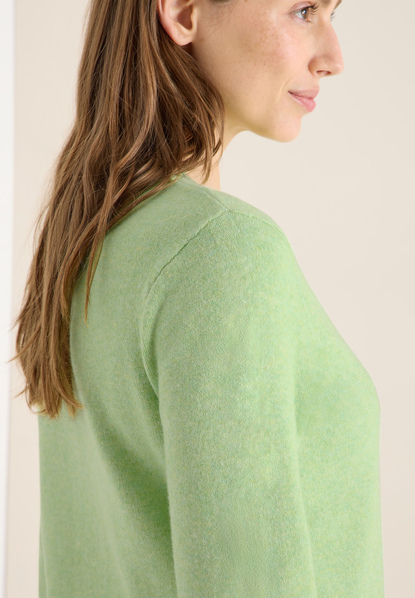 CECIL - Softer Pullover in Unifarbe - Farbe: bamboo green melange