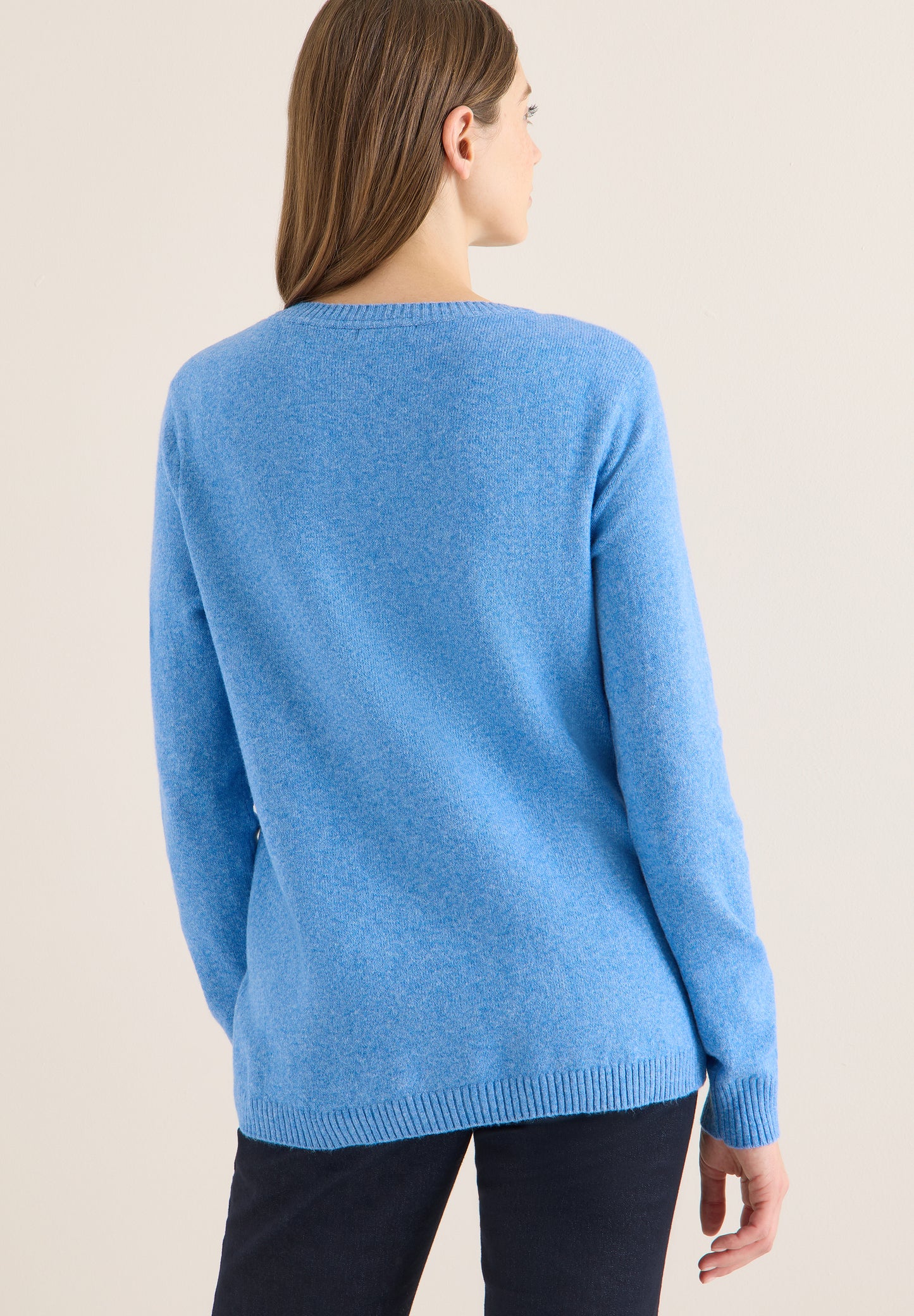 CECIL - Softer Pullover in Unifarbe - Farbe: fountain blue melange
