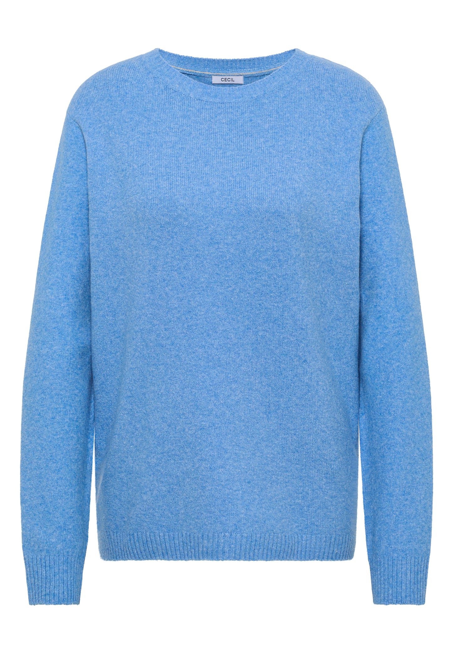 CECIL - Softer Pullover in Unifarbe - Farbe: fountain blue melange