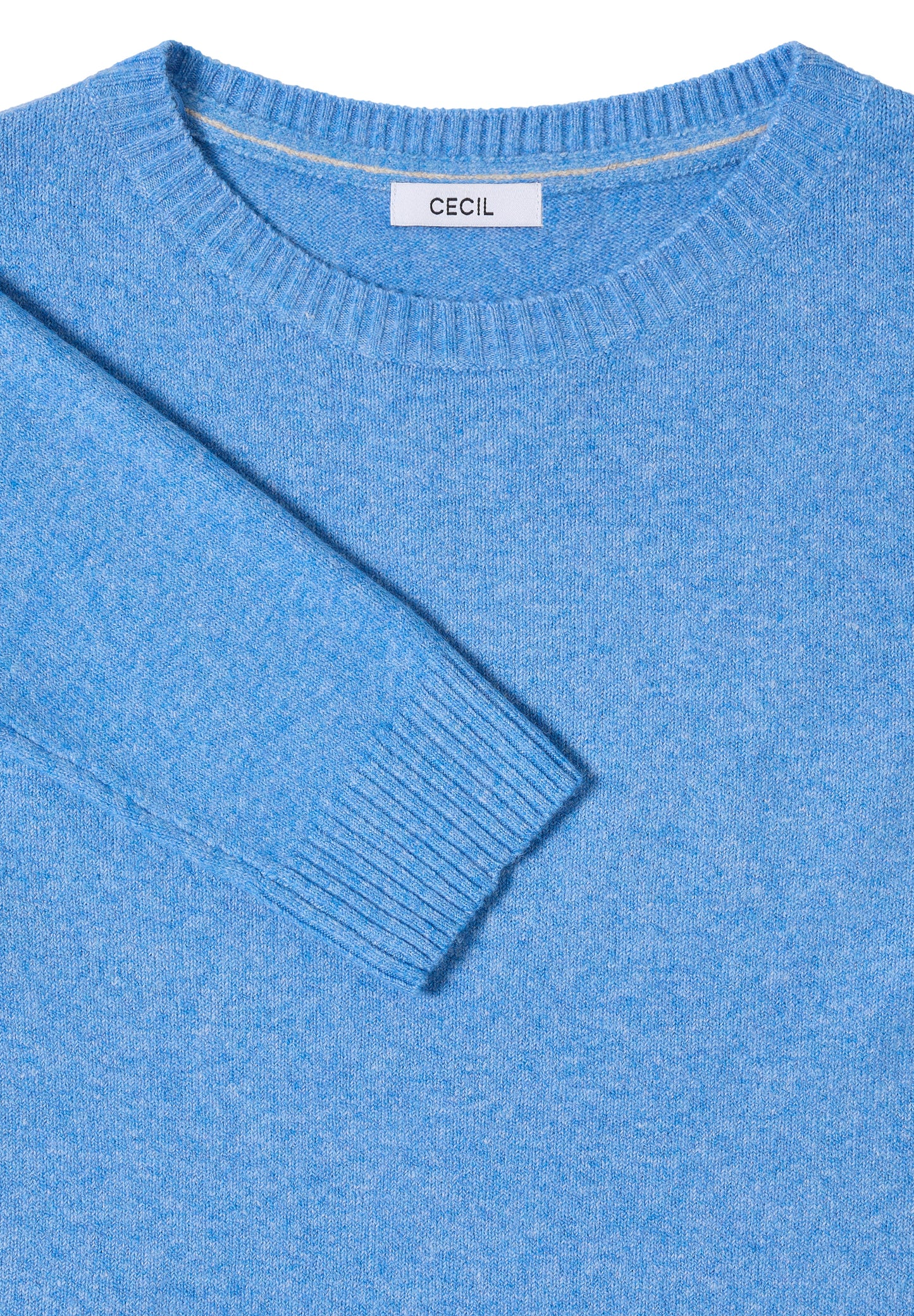 CECIL - Softer Pullover in Unifarbe - Farbe: fountain blue melange