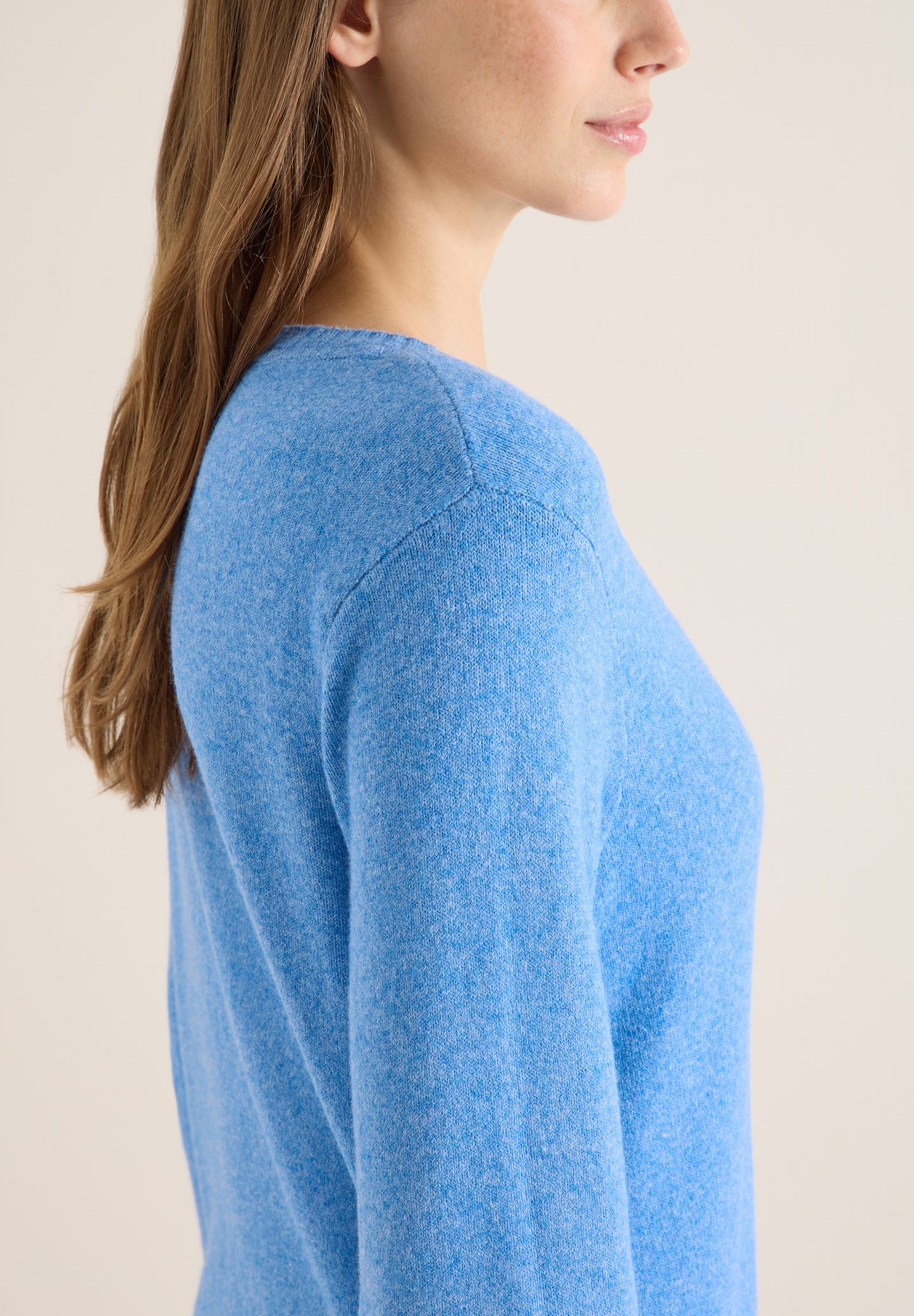 CECIL - Softer Pullover in Unifarbe - Farbe: fountain blue melange