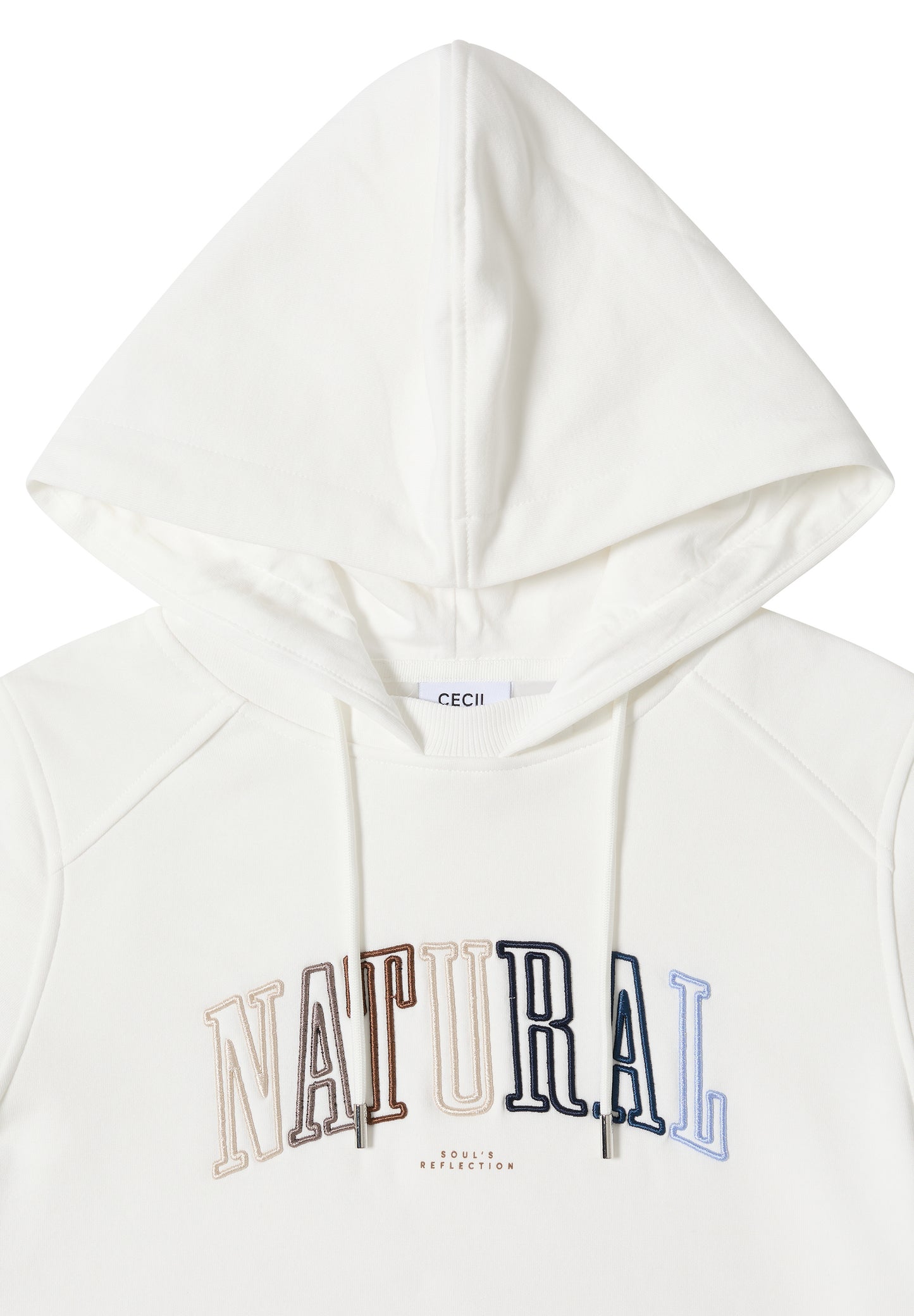 CECIL Hoodie mit Wording - Farbe: vanilla white