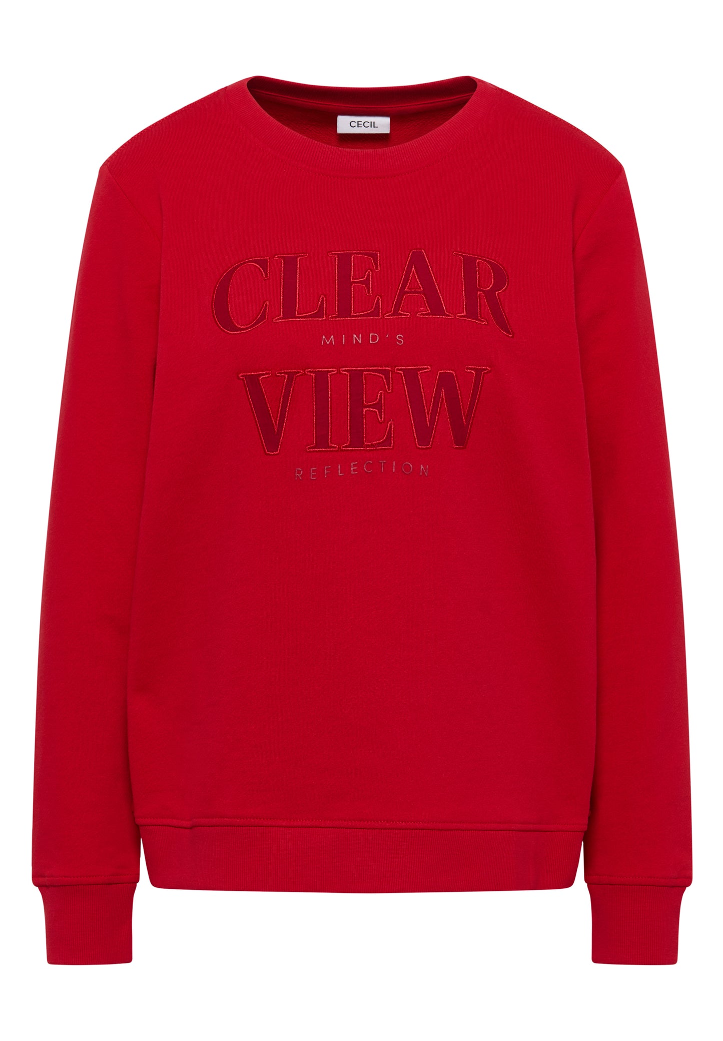 CECIL Sweatshirt mit Wording - Farbe: fiery red