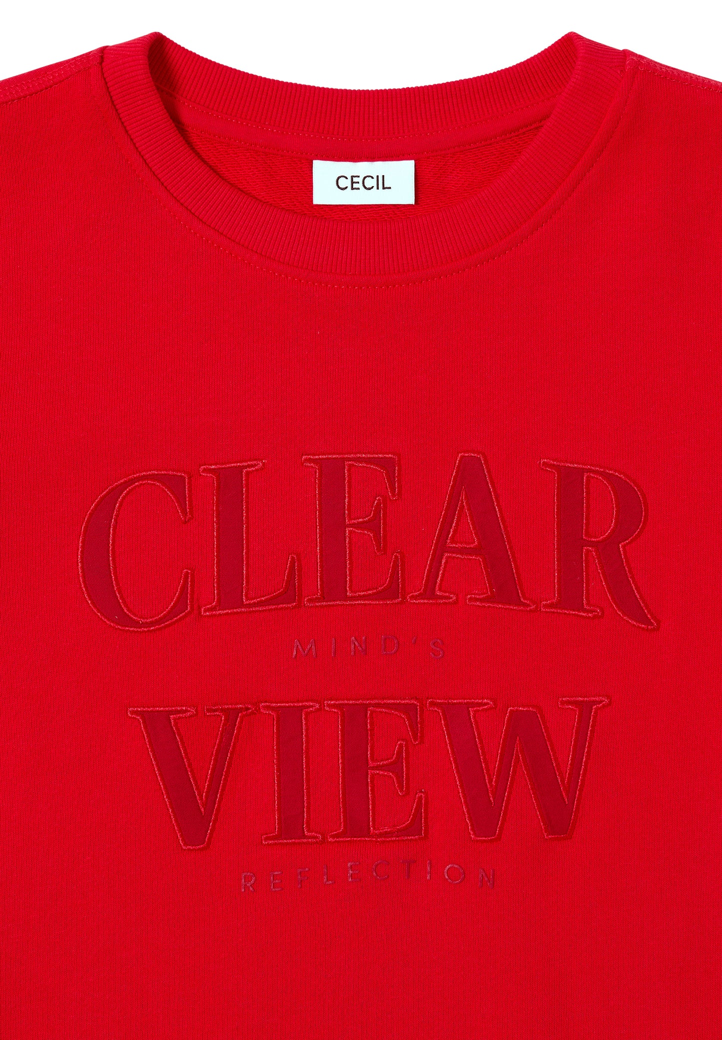 CECIL Sweatshirt mit Wording - Farbe: fiery red