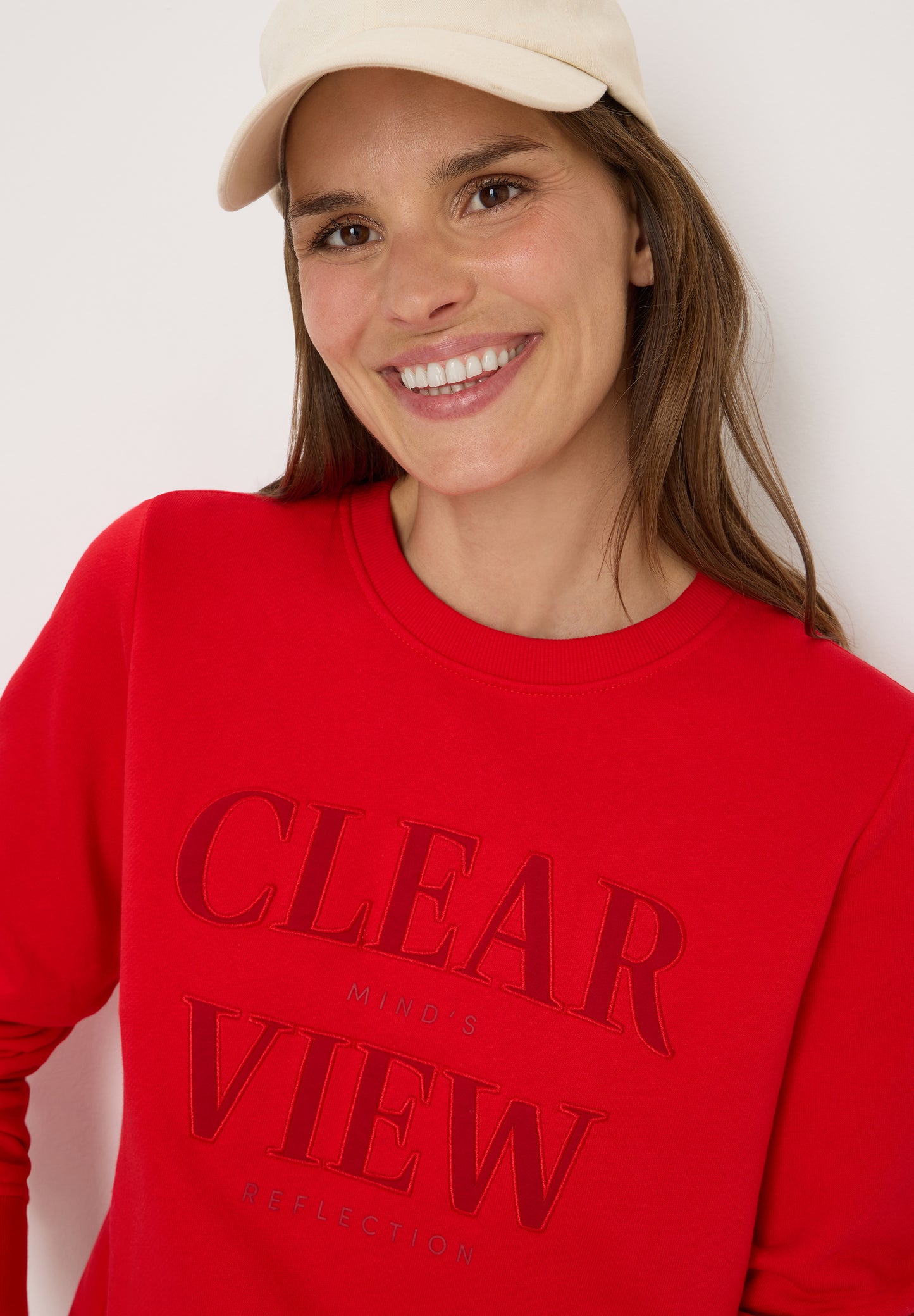 CECIL Sweatshirt mit Wording - Farbe: fiery red