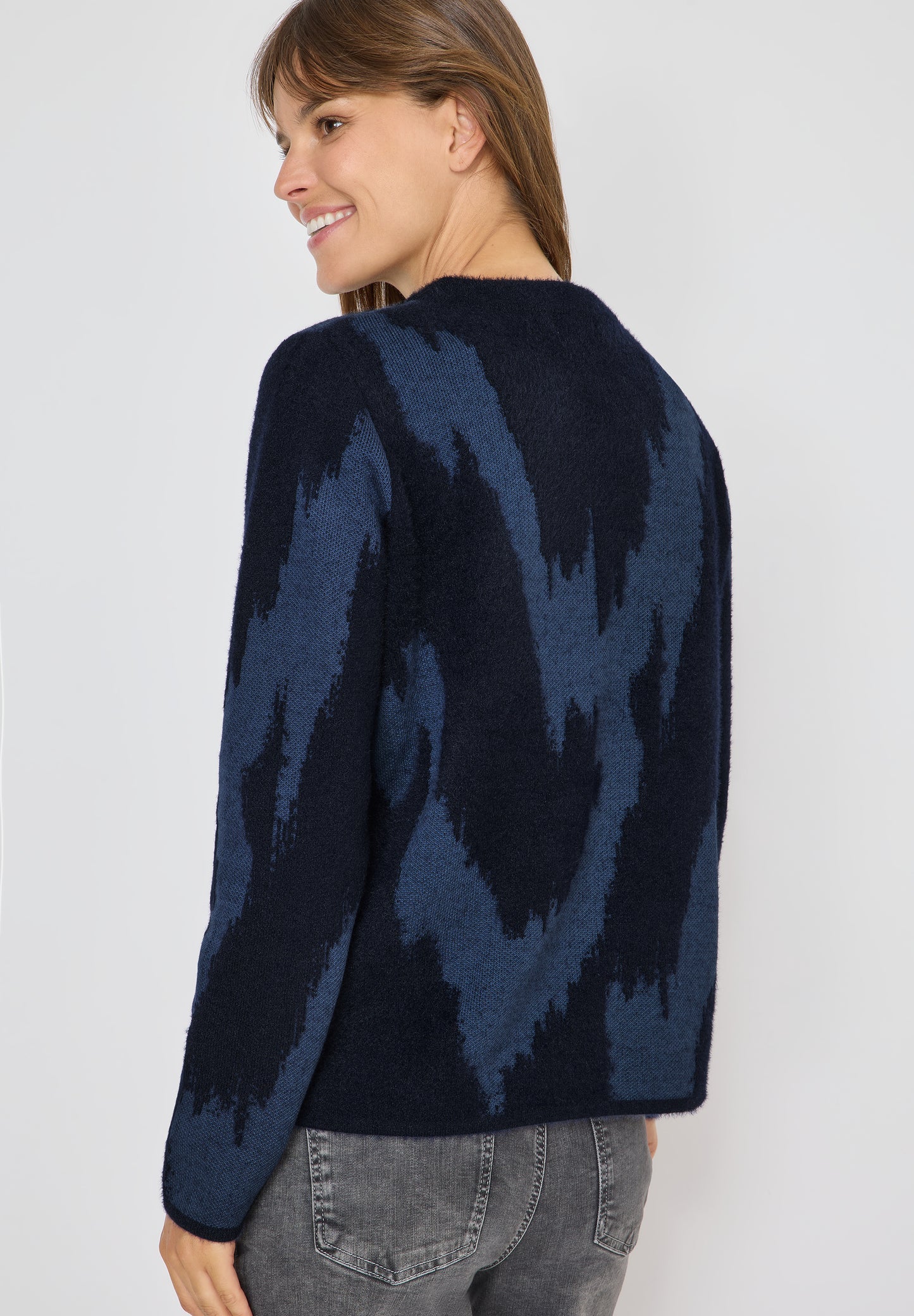 CECIL Gemusterter Pullover - Farbe: urban dark blue