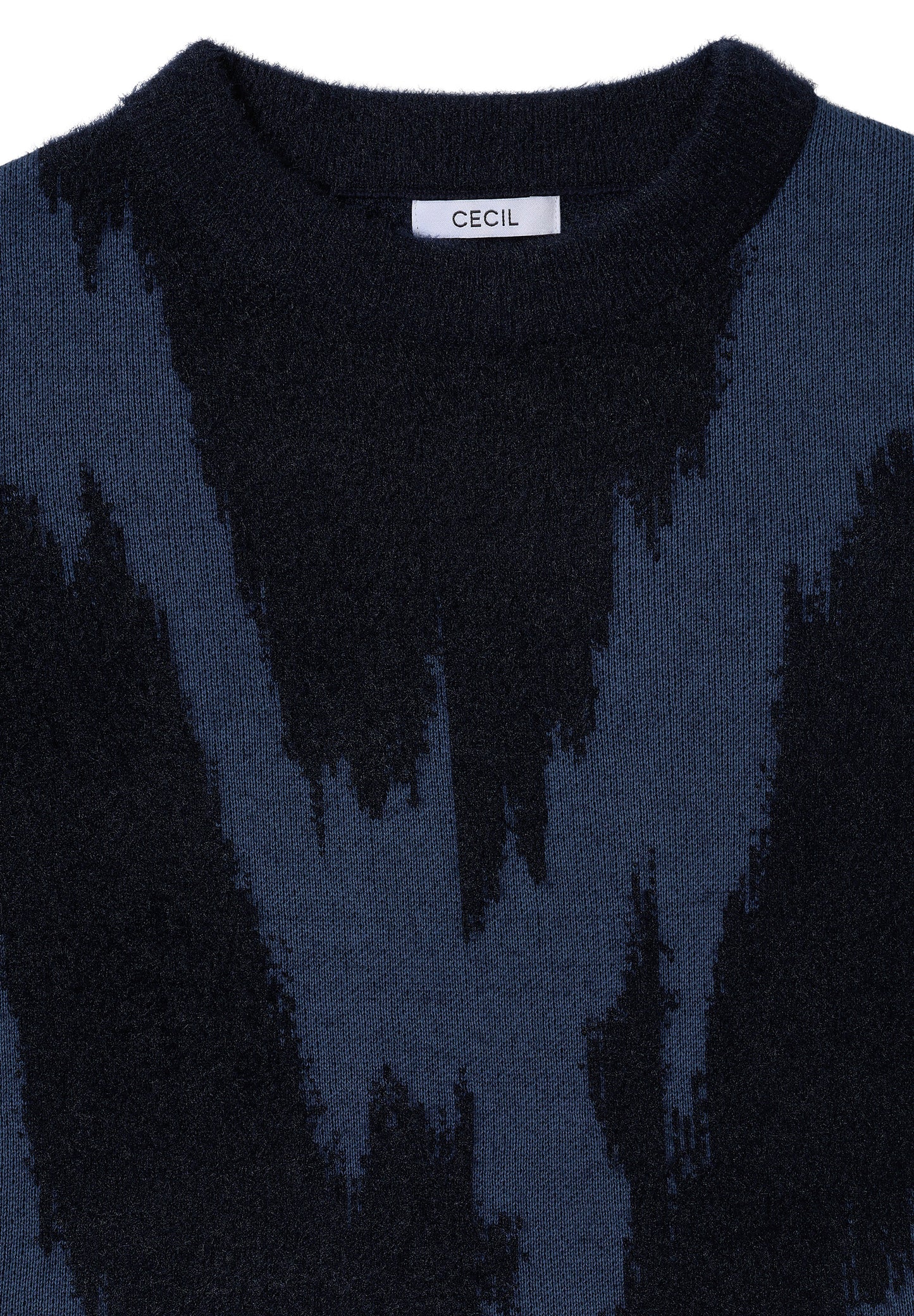 CECIL Gemusterter Pullover - Farbe: urban dark blue