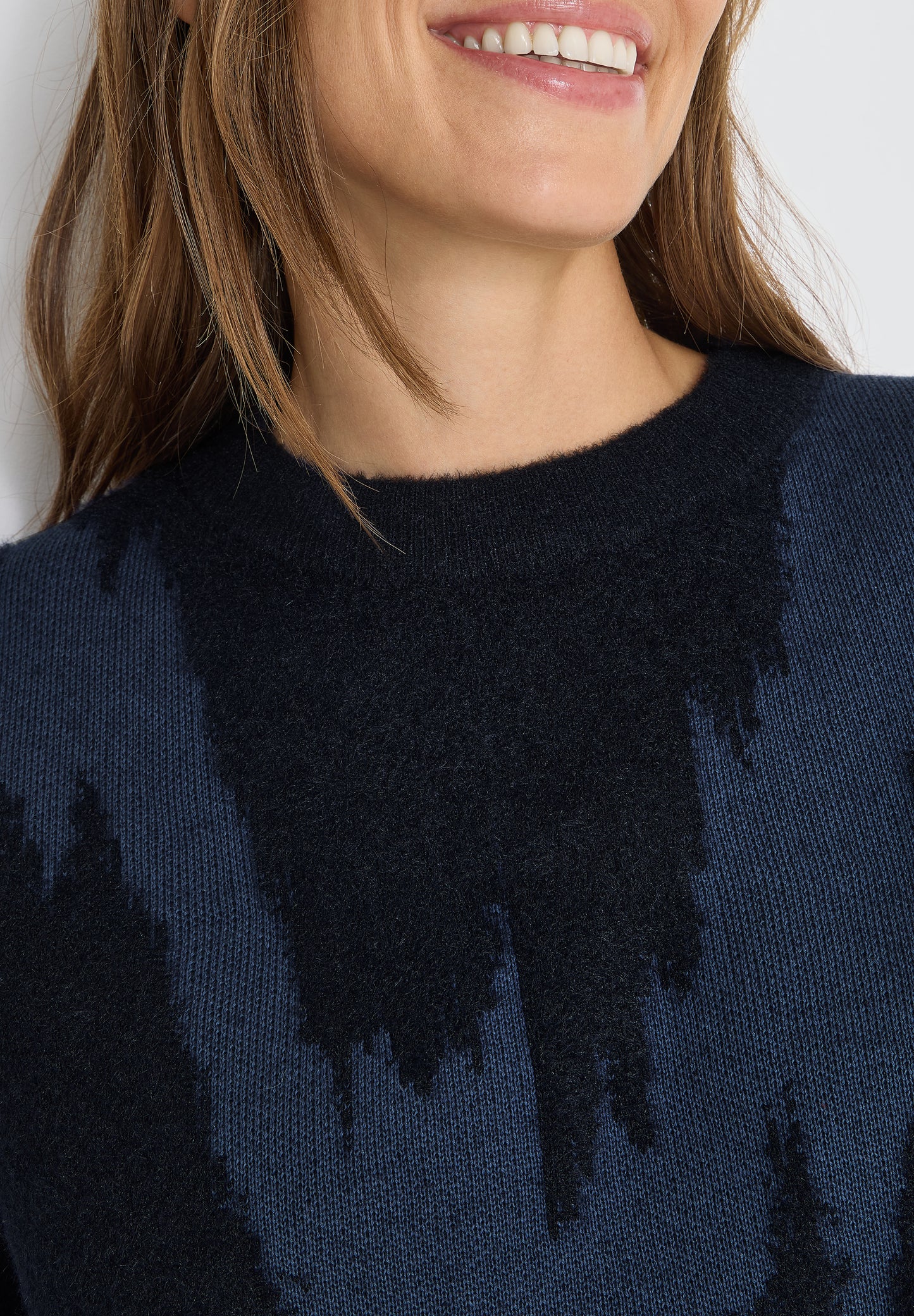 CECIL Gemusterter Pullover - Farbe: urban dark blue
