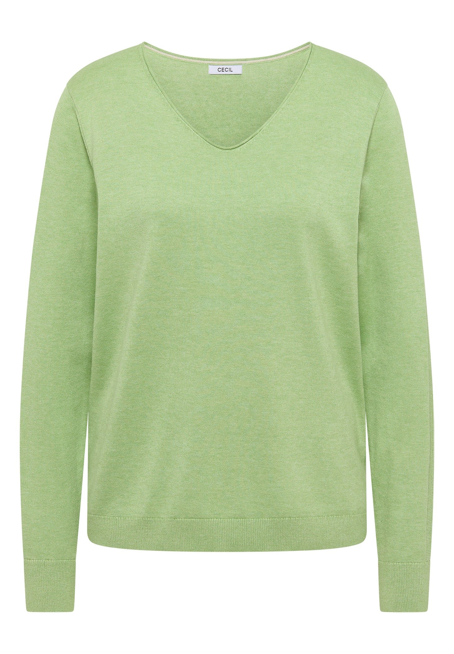 CECIL - Basic Pullover - Farbe: bamboo green melange