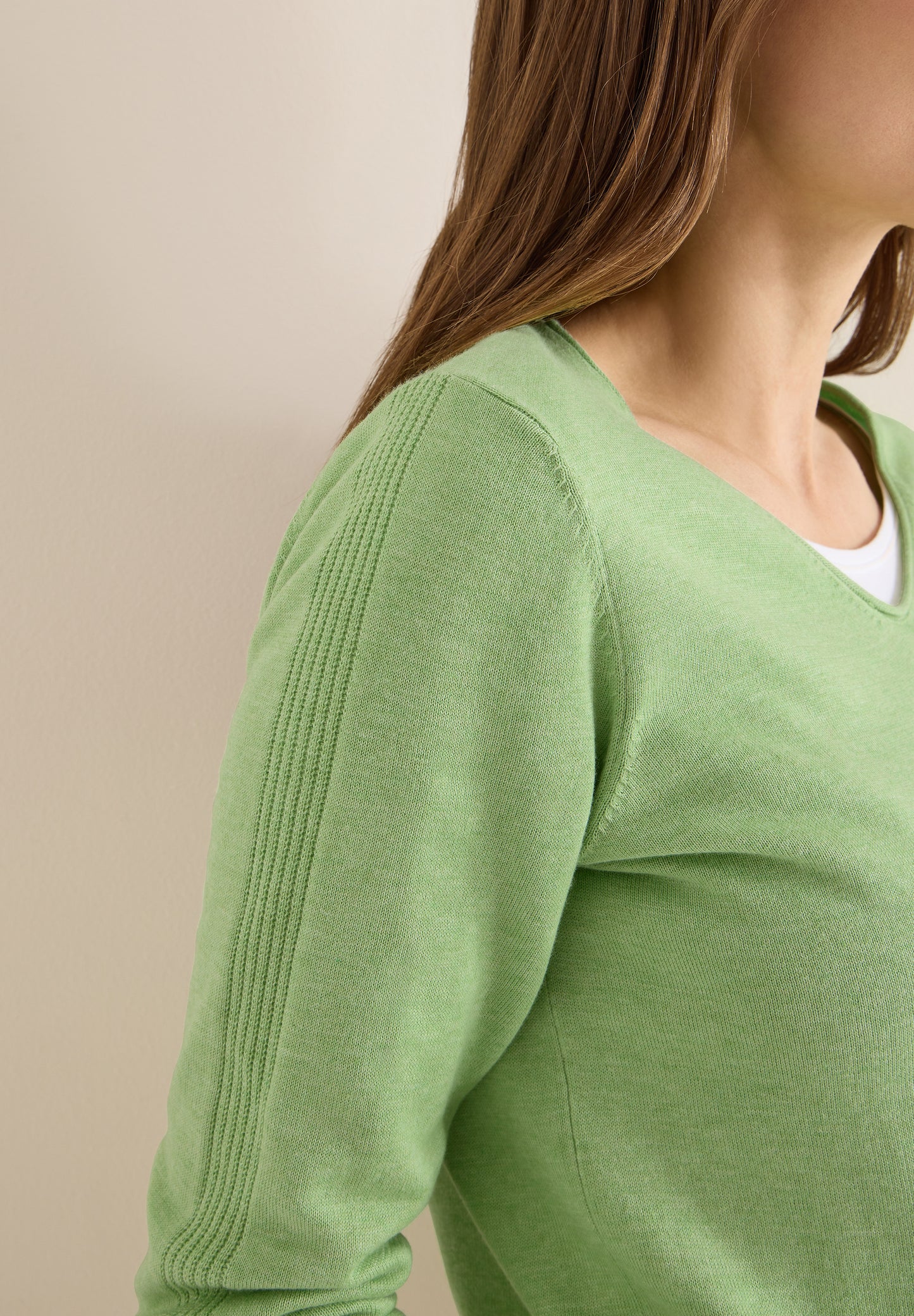 CECIL - Basic Pullover - Farbe: bamboo green melange