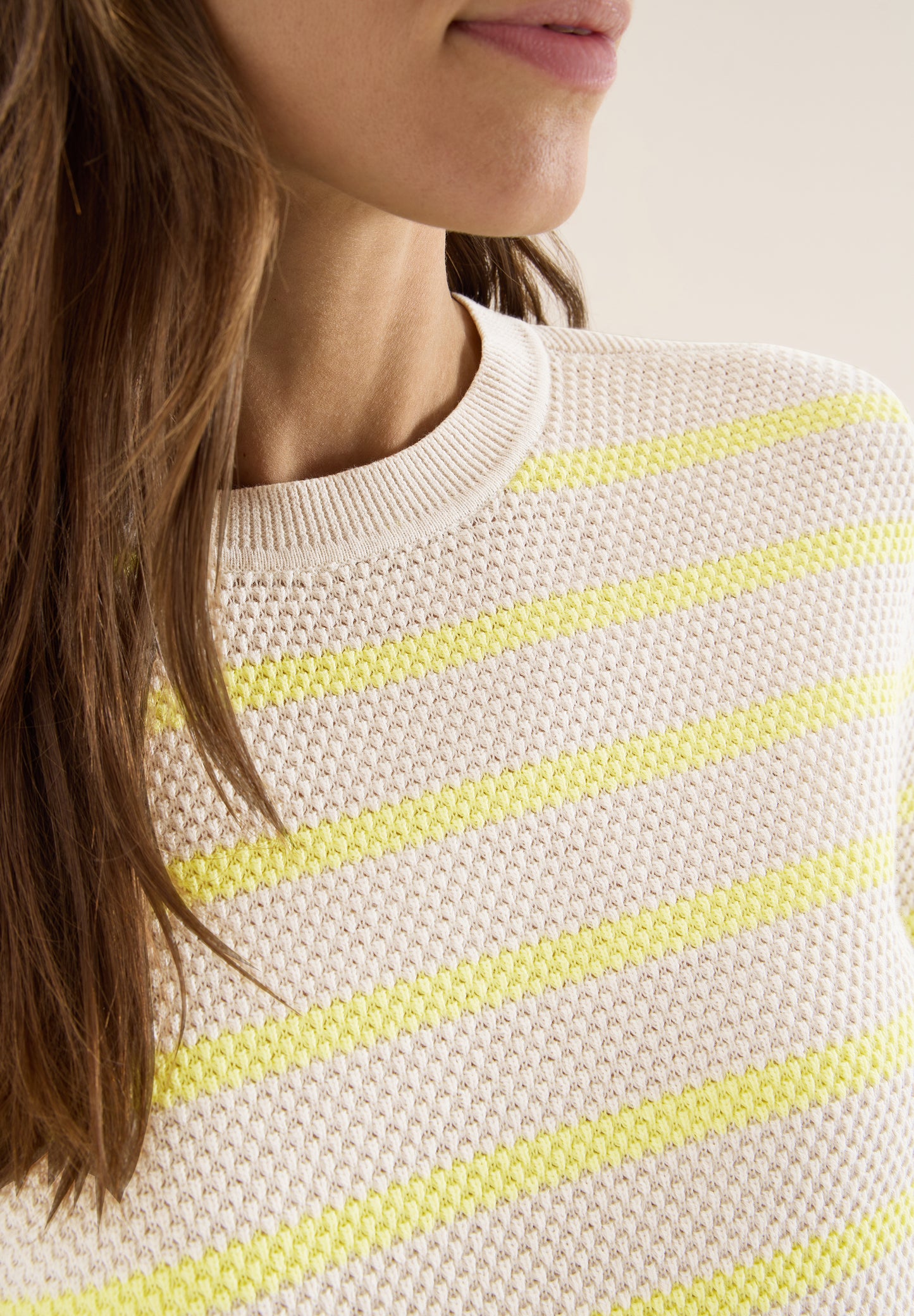 CECIL - Gestreifter Pullover - Farbe: iced yellow