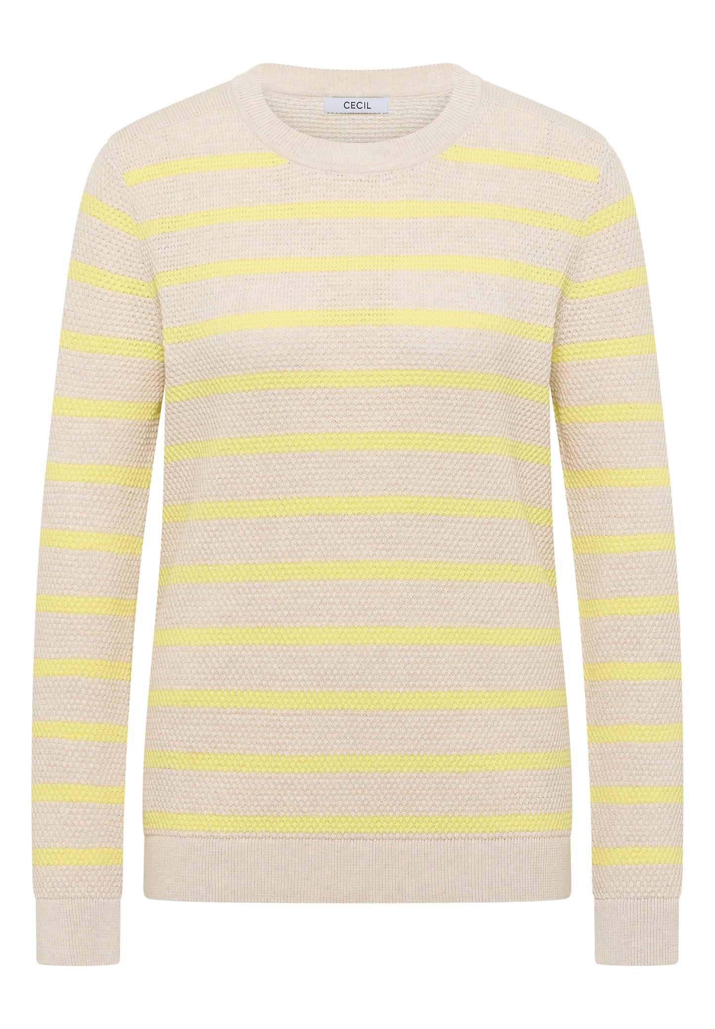 CECIL - Gestreifter Pullover - Farbe: iced yellow