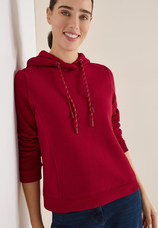 CECIL Hoodie mit Stickerei - Farbe: beaujolais red