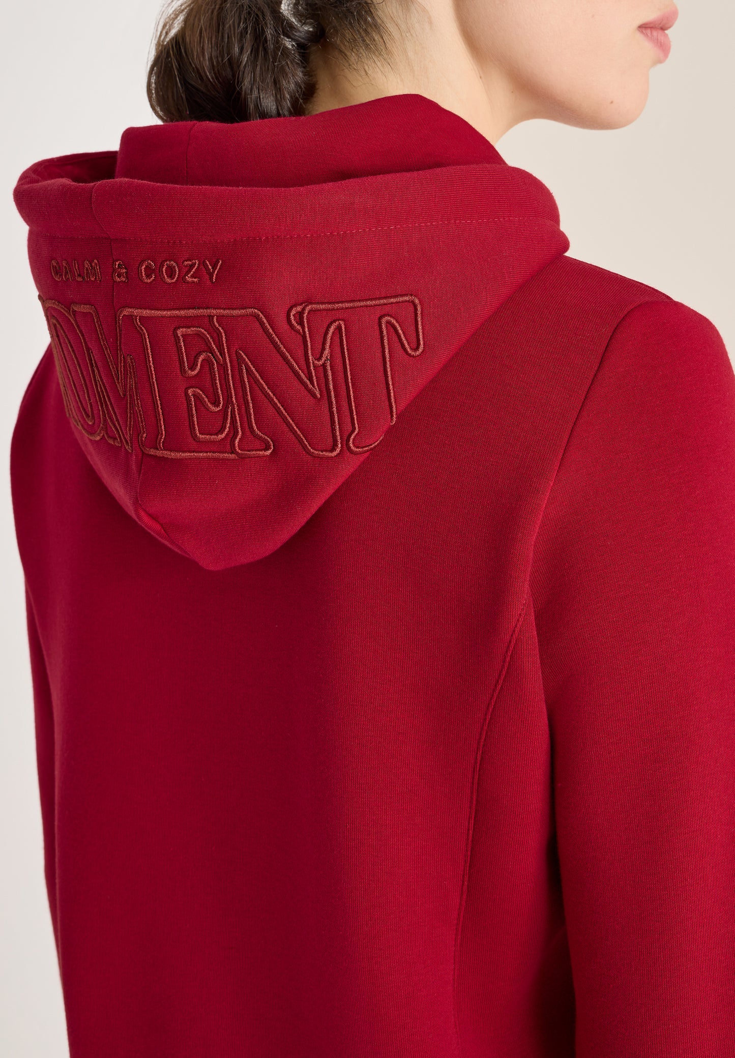 CECIL Hoodie mit Stickerei - Farbe: beaujolais red