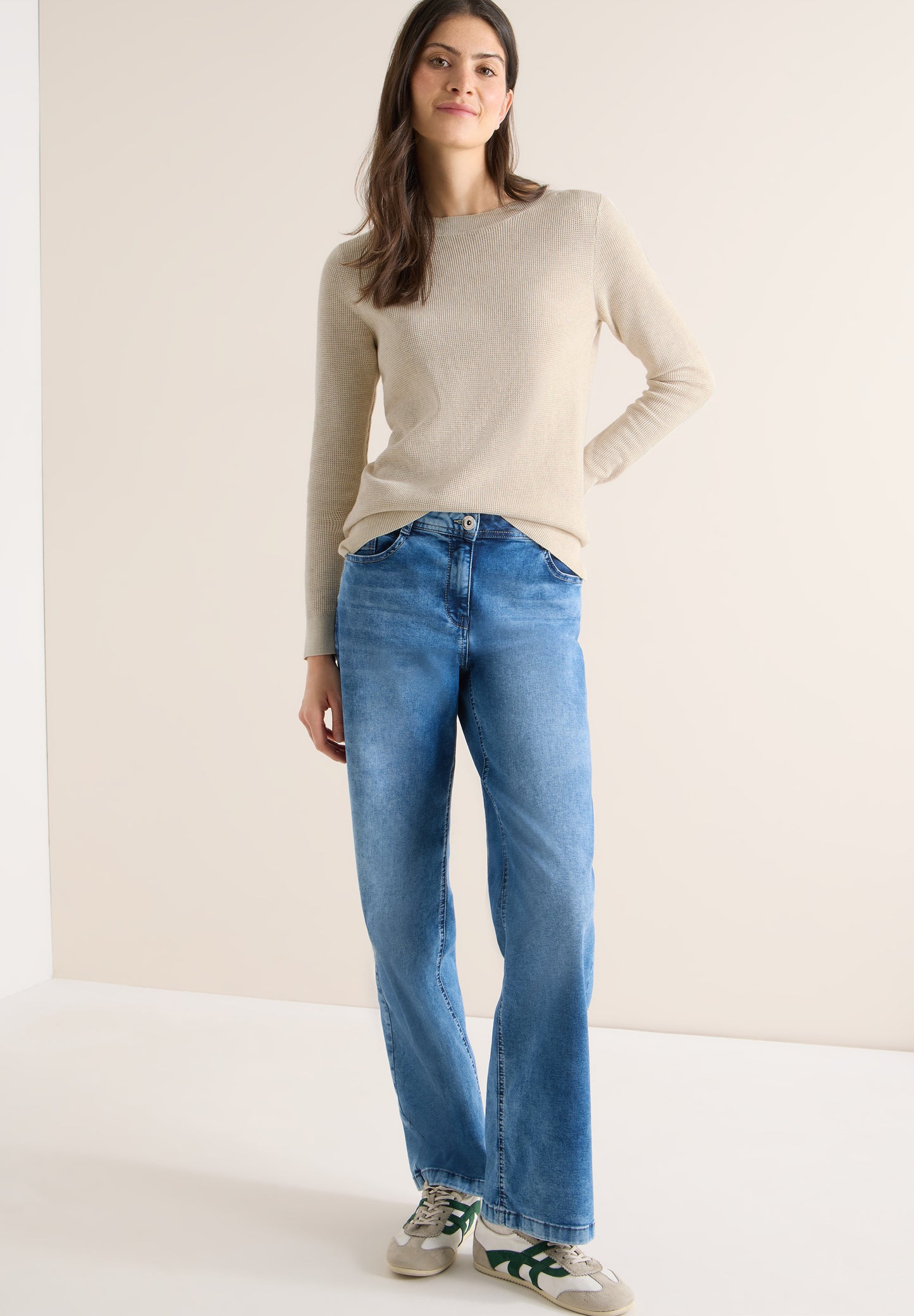 CECIL Damen Pullover mit Struktur - beige