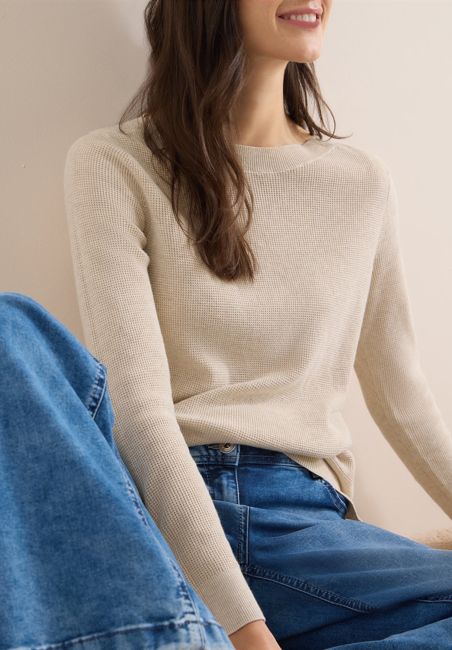 CECIL Damen Pullover mit Struktur - beige