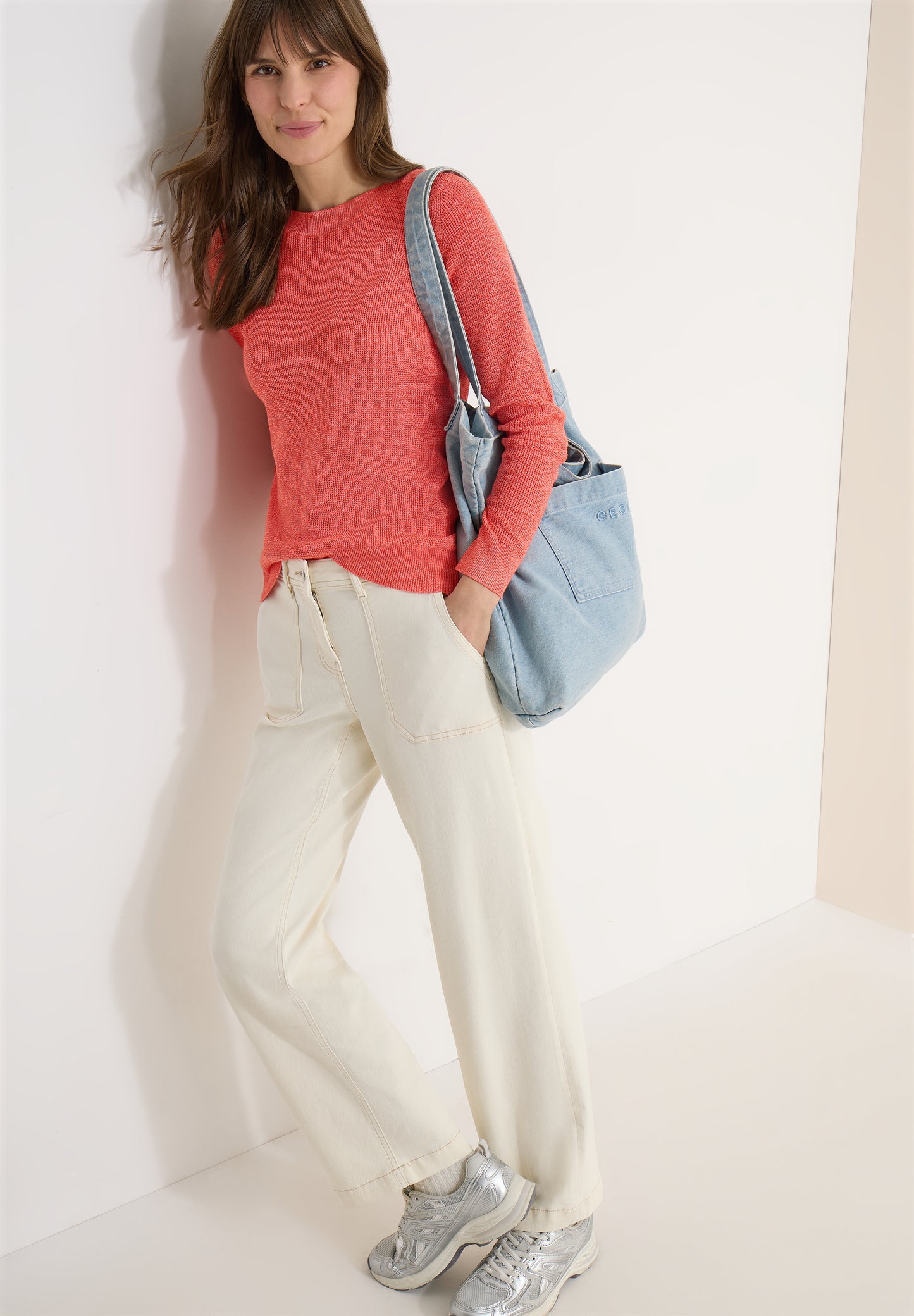 CECIL Damen Pullover - orange melange