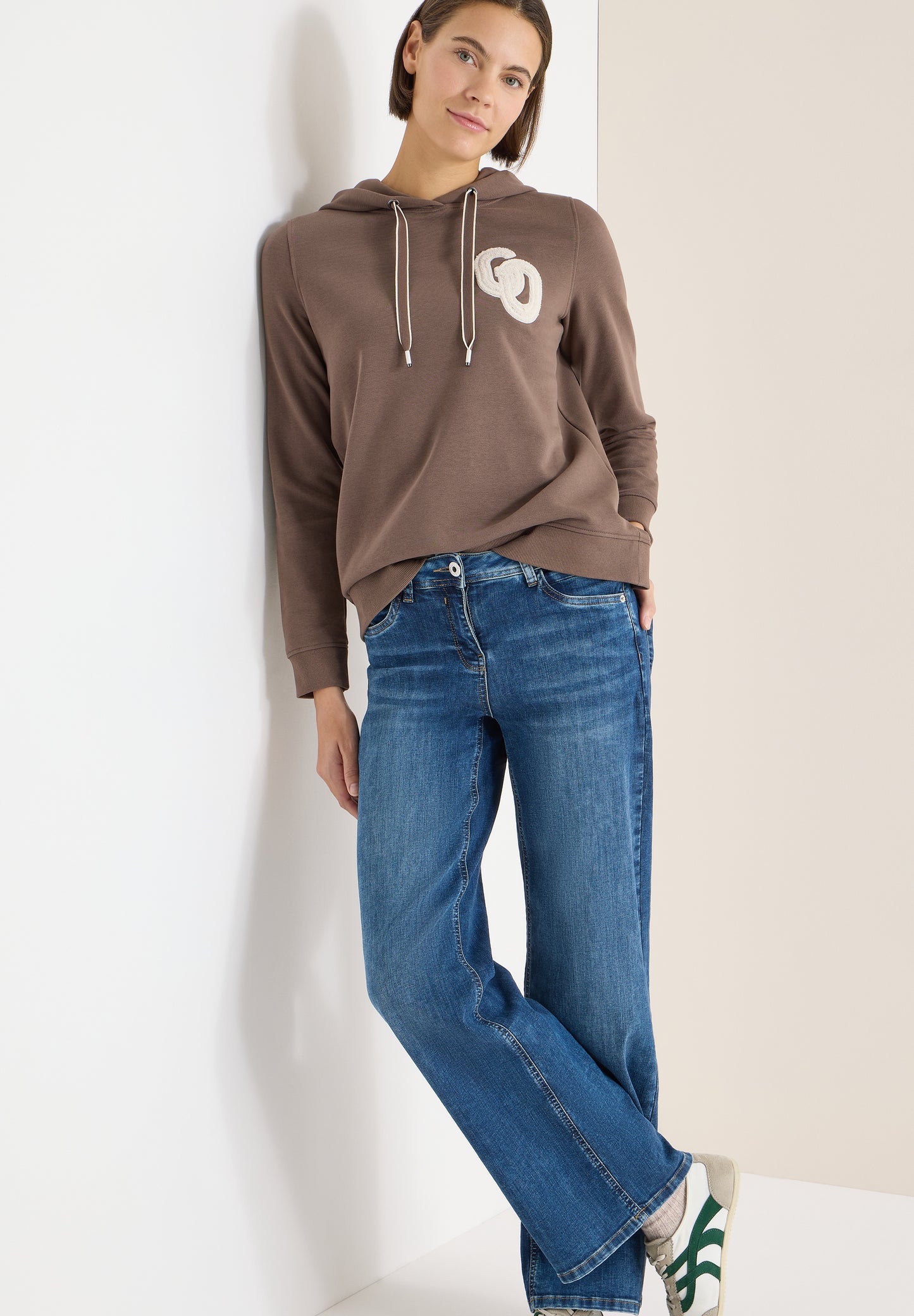 CECIL - Hoodie mit Stickerei - Farbe: urban taupe
