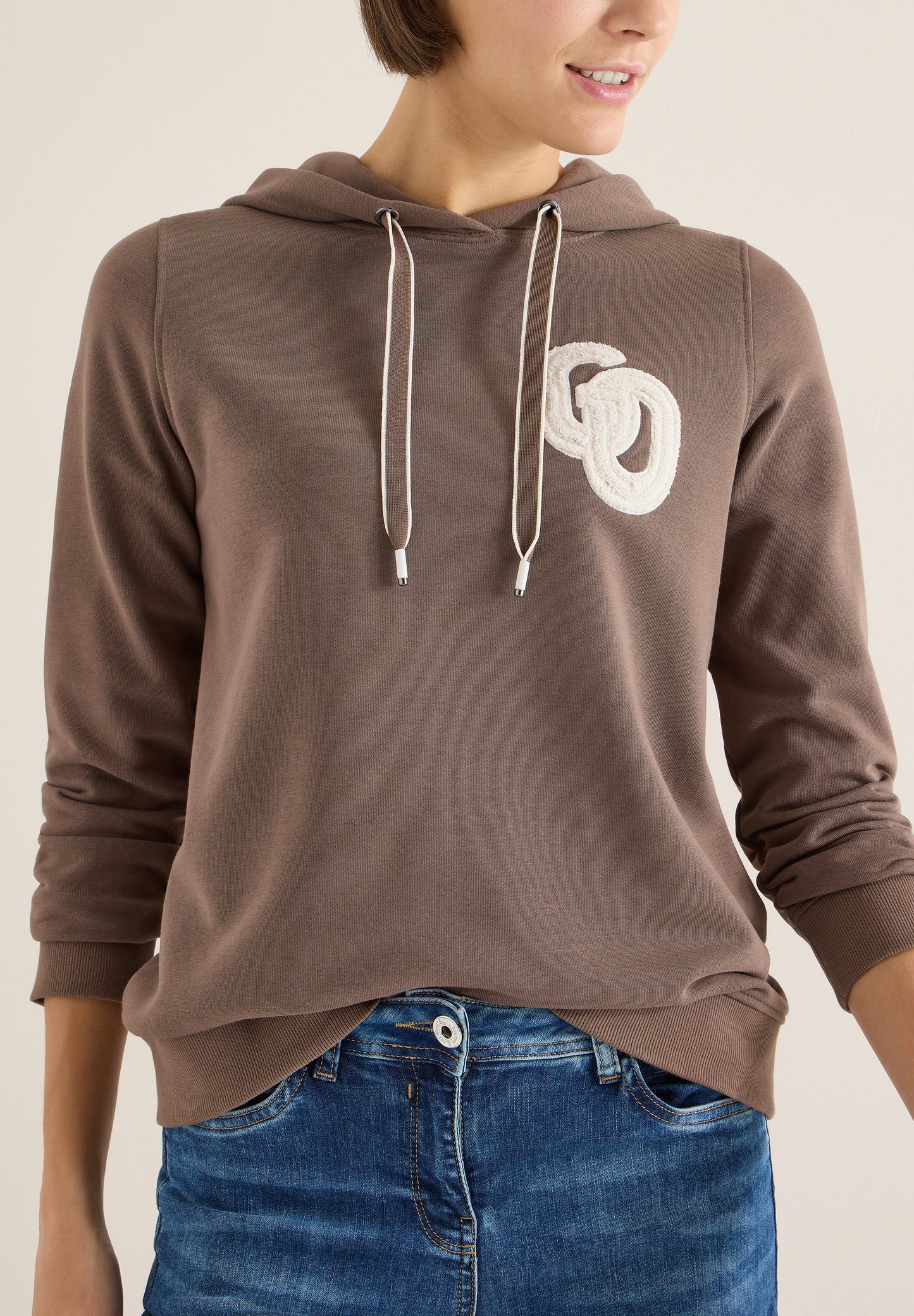 CECIL - Hoodie mit Stickerei - Farbe: urban taupe
