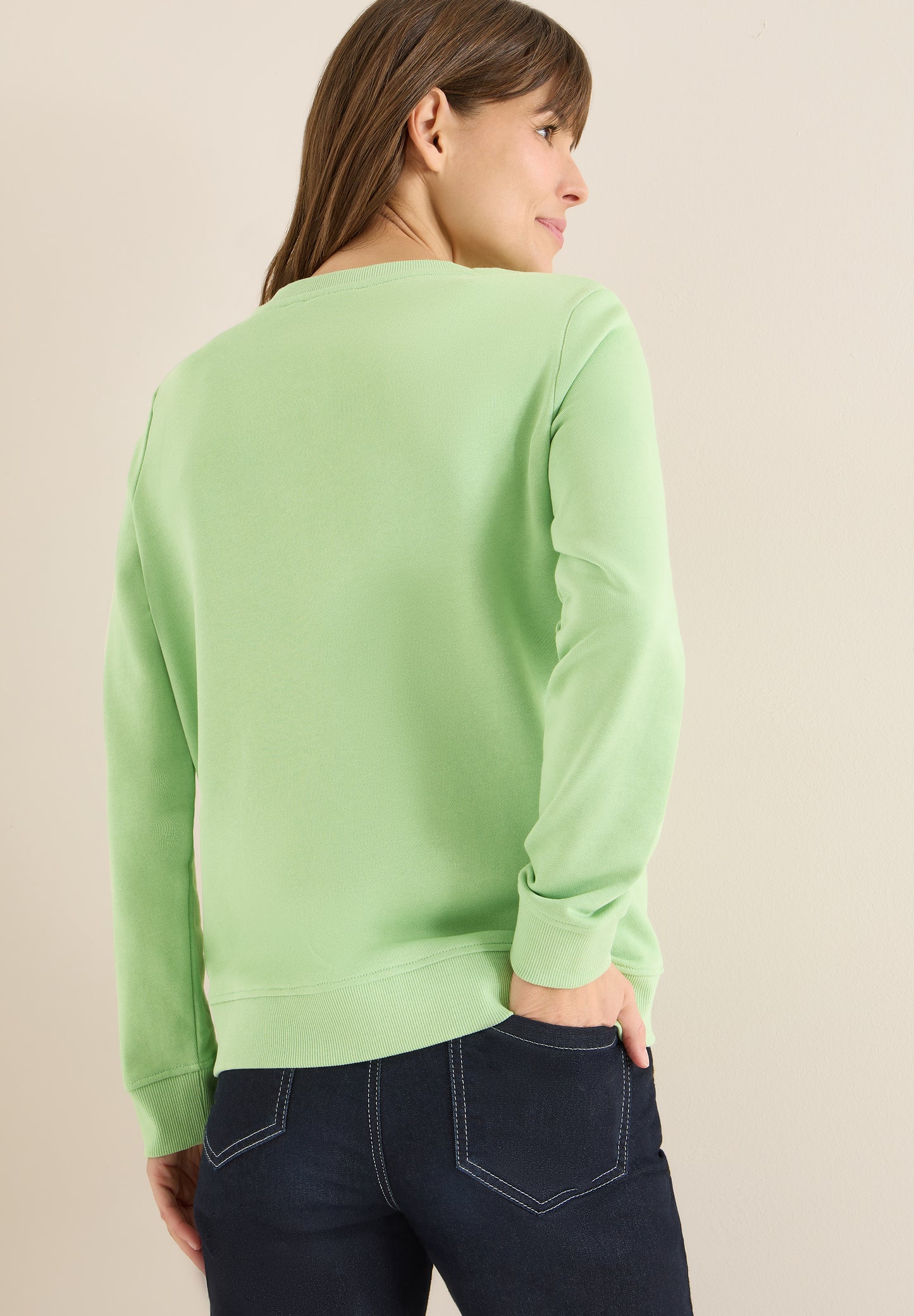 CECIL - Sweatshirt mit Stickerei - Farbe: bamboo green