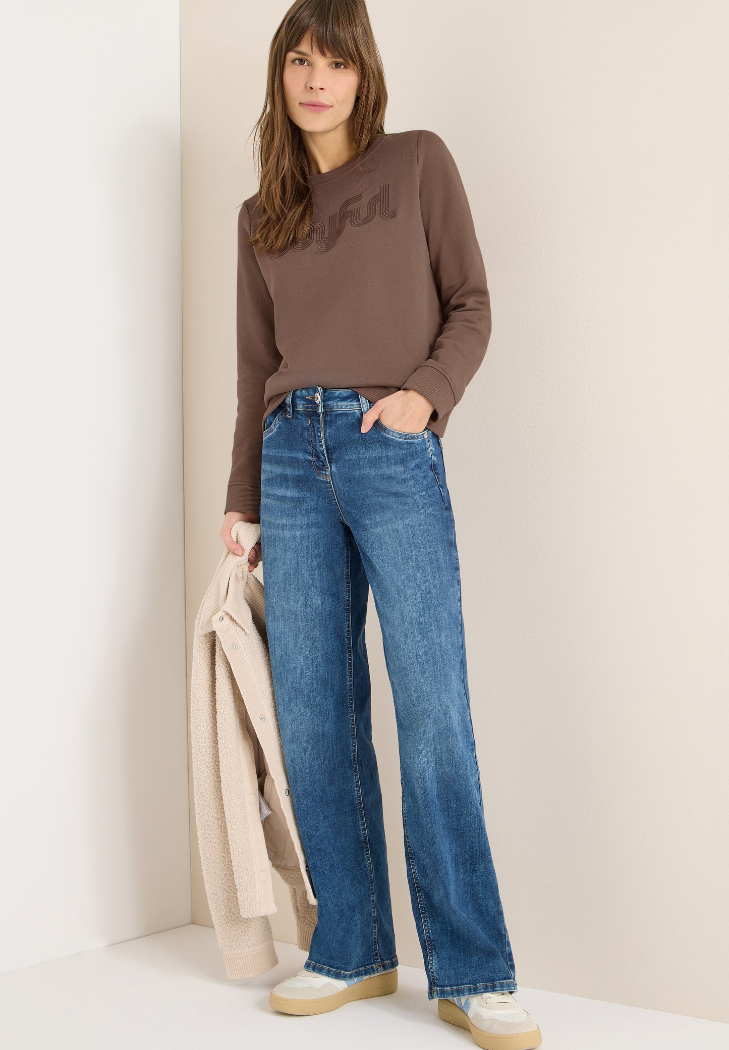 CECIL - Sweatshirt mit Stickerei - Farbe: urban taupe