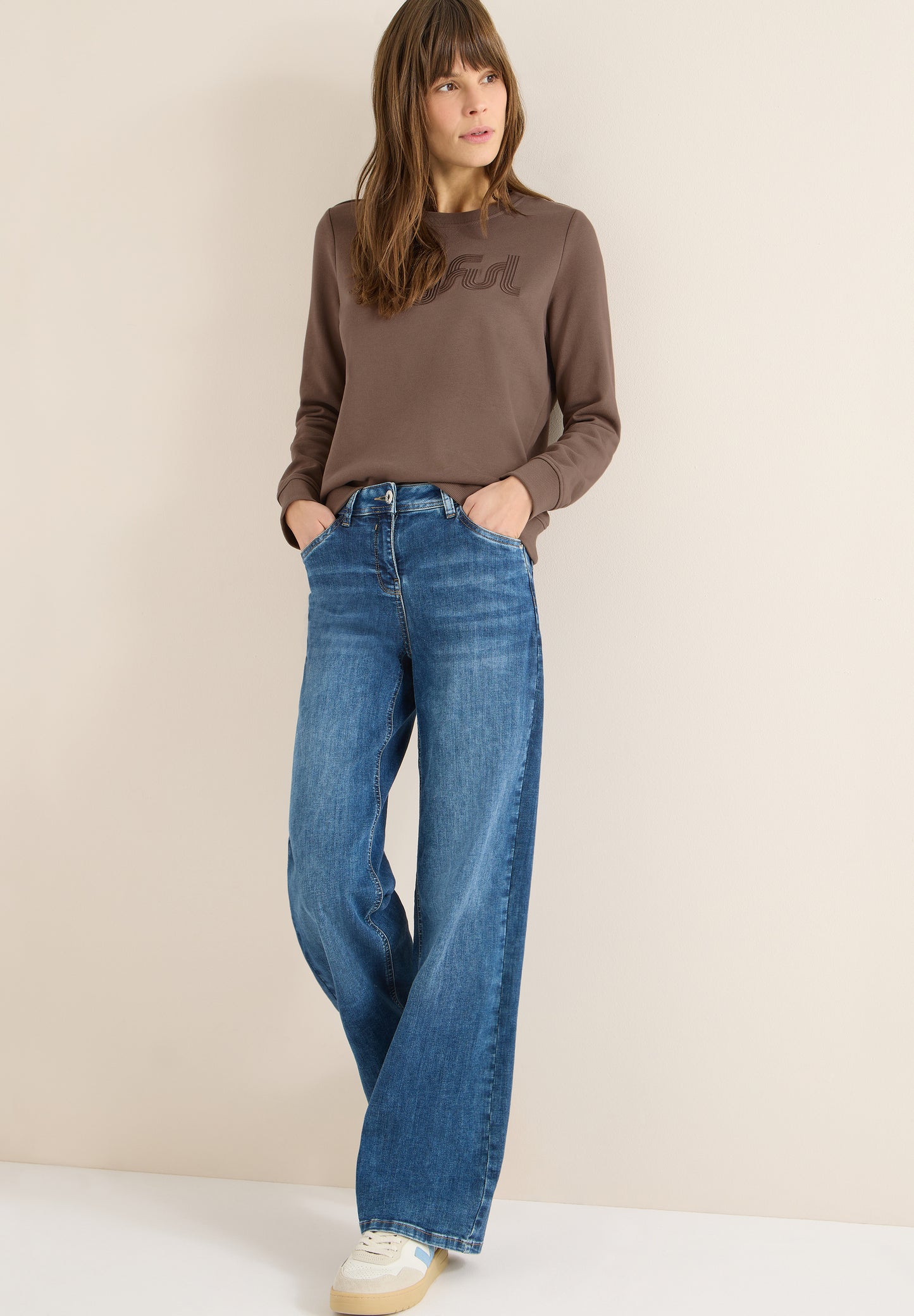 CECIL - Sweatshirt mit Stickerei - Farbe: urban taupe