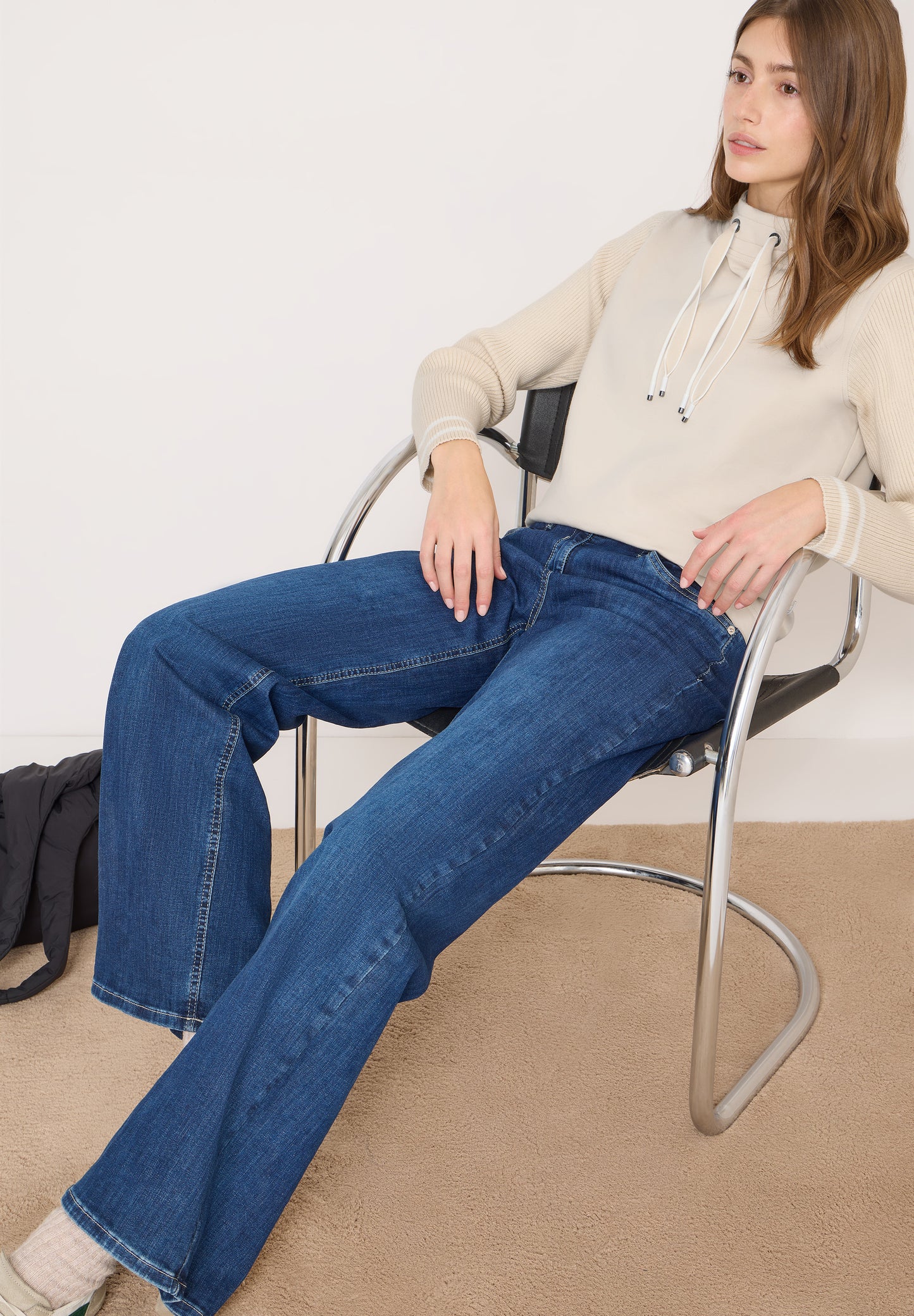 CECIL - Sweatshirt mit Strick - Farbe: pearl beige