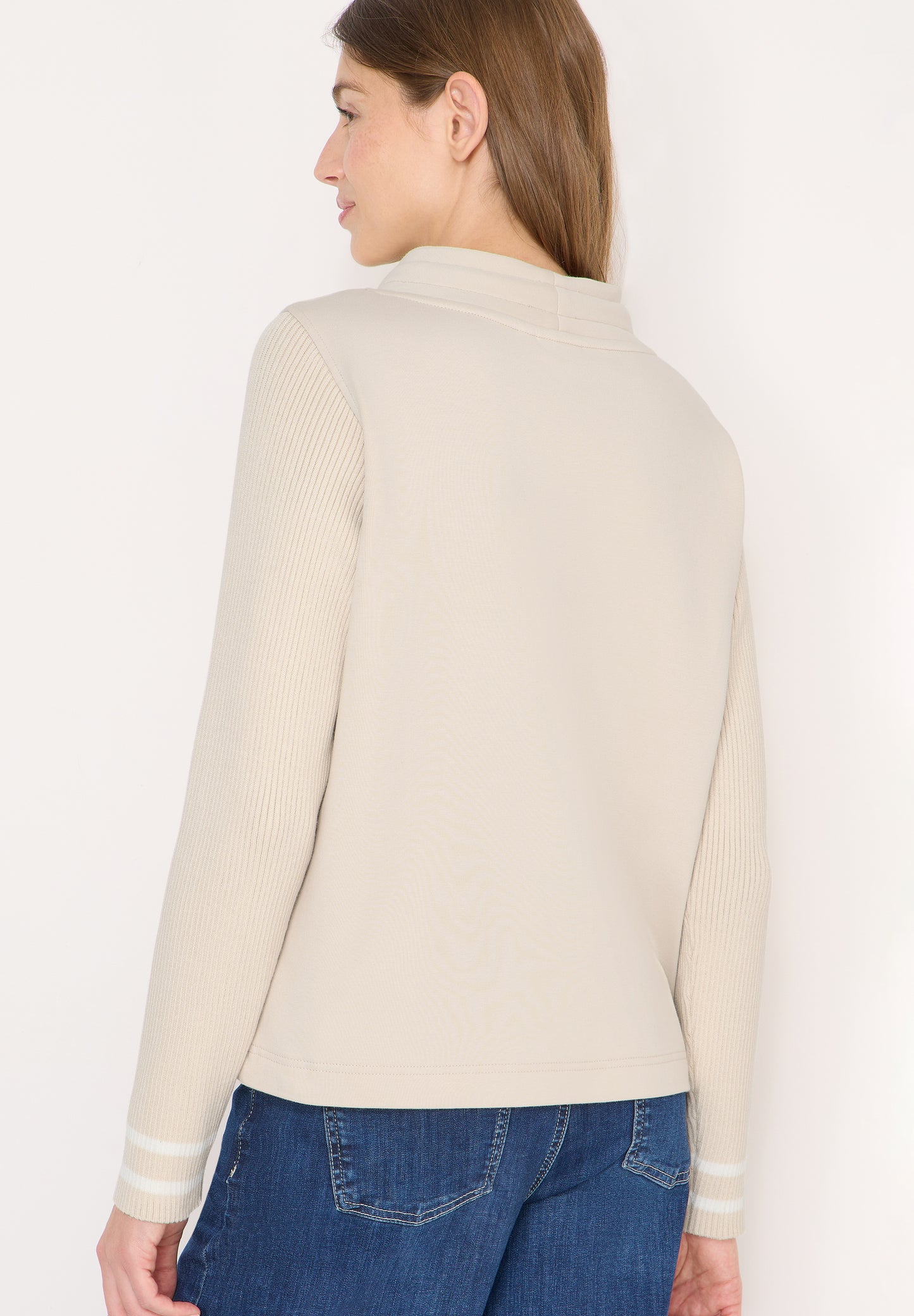 CECIL - Sweatshirt mit Strick - Farbe: pearl beige