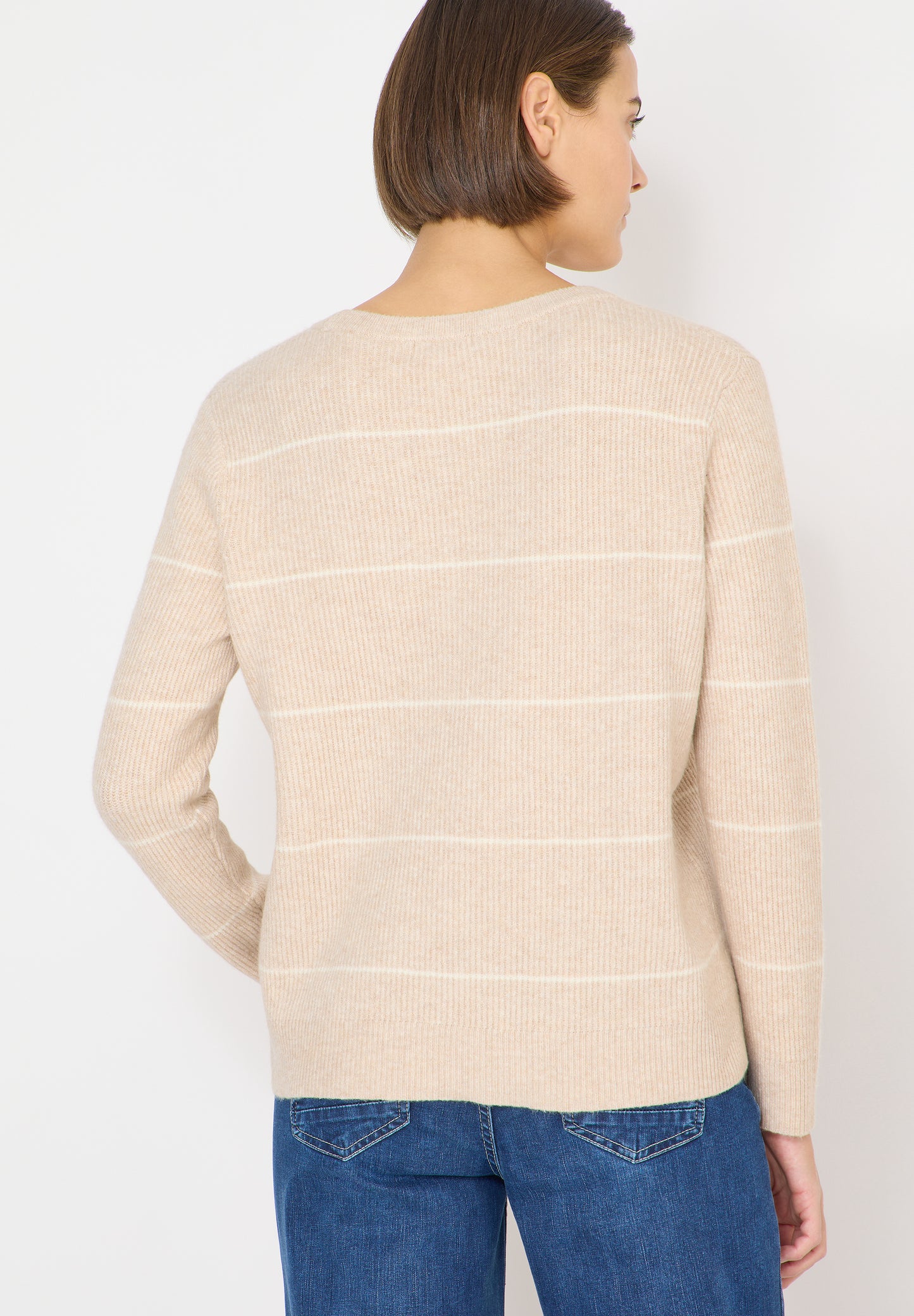 CECIL - Gestreifter Strukturpullover - Farbe: desert beige melange