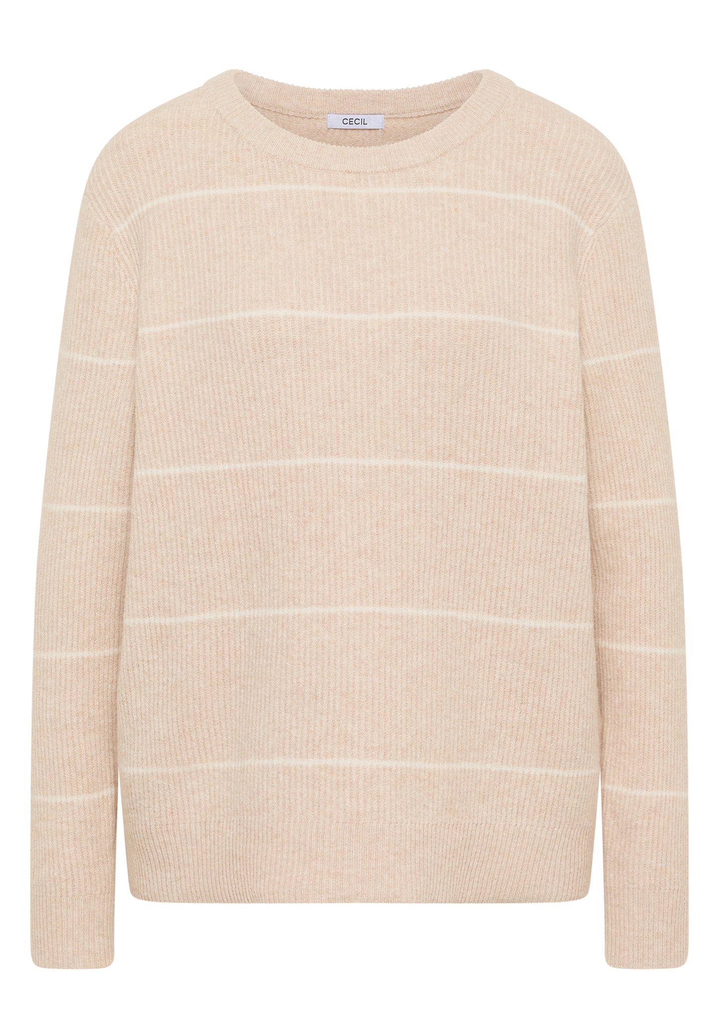 CECIL - Gestreifter Strukturpullover - Farbe: desert beige melange