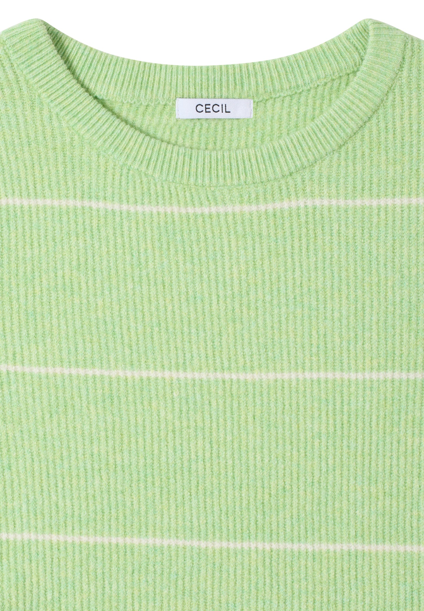 CECIL - Gestreifter Strukturpullover - Farbe: bamboo green melange