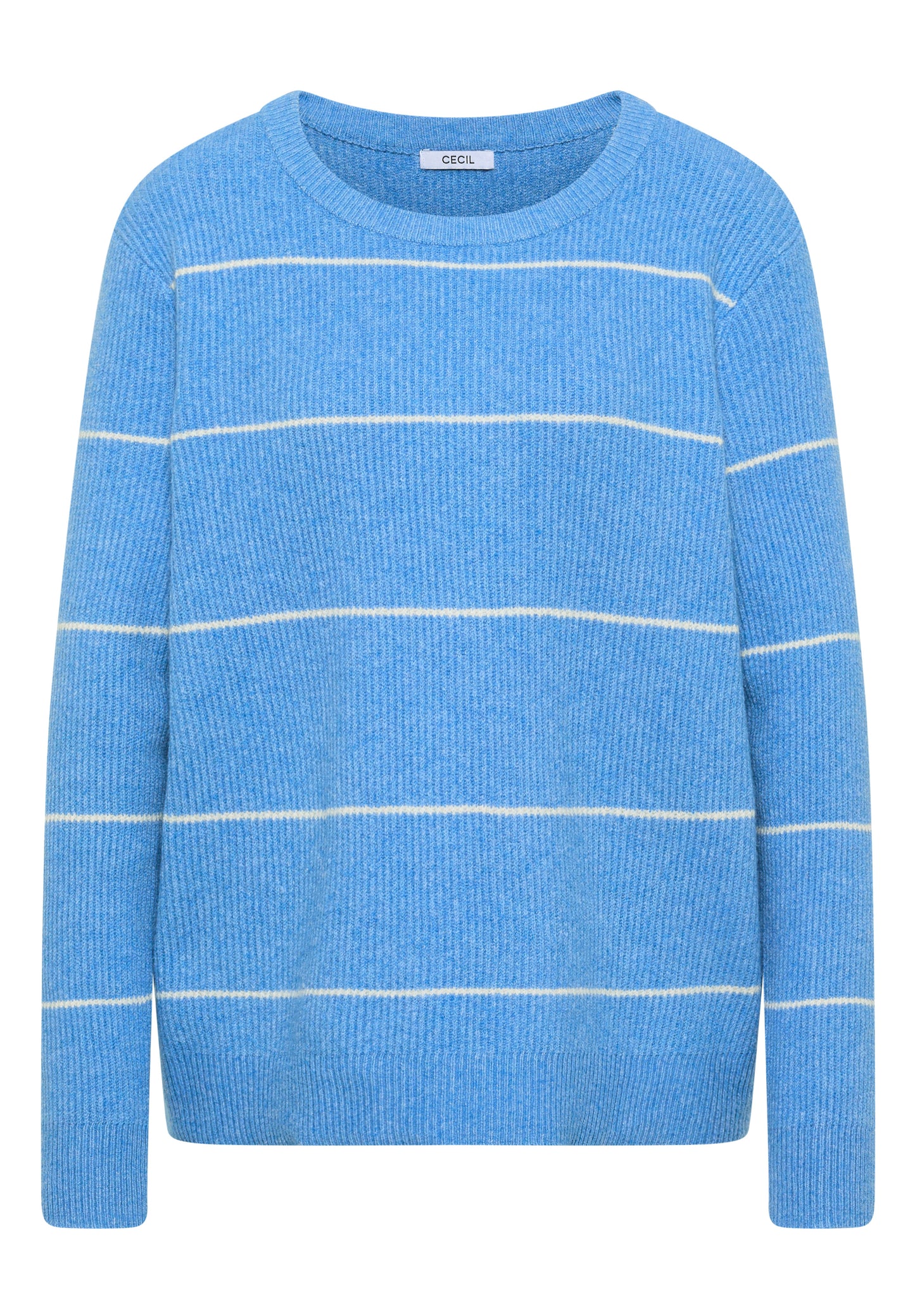 CECIL - Gestreifter Strukturpullover - Farbe: fountain blue melange