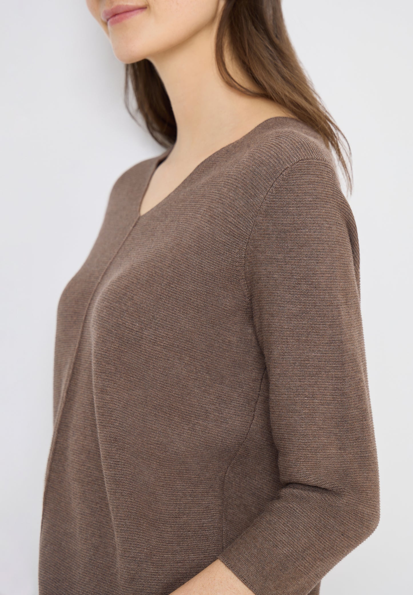 CECIL - 3/4-Arm Pullover mit Struktur - Farbe: coffee taupe