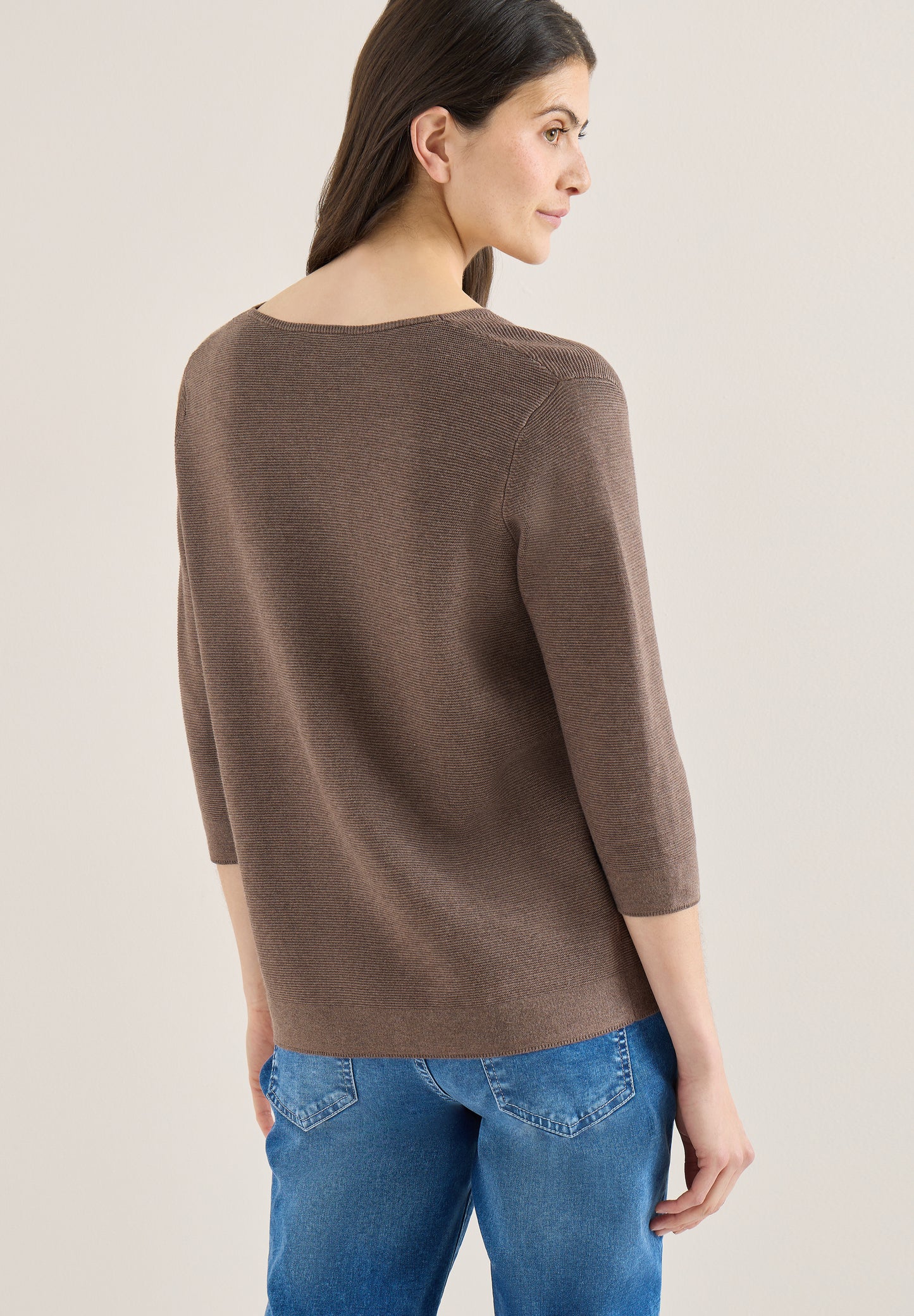 CECIL - 3/4-Arm Pullover mit Struktur - Farbe: coffee taupe