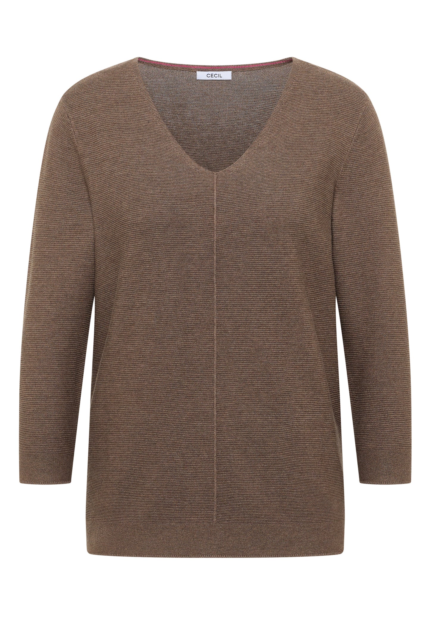 CECIL - 3/4-Arm Pullover mit Struktur - Farbe: coffee taupe