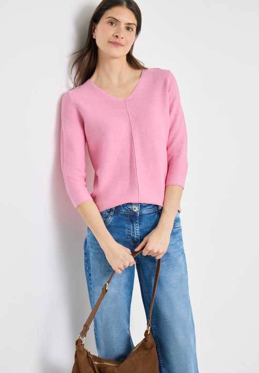 CECIL - 3/4-Arm Pullover mit Struktur - Farbe: flamingo rose