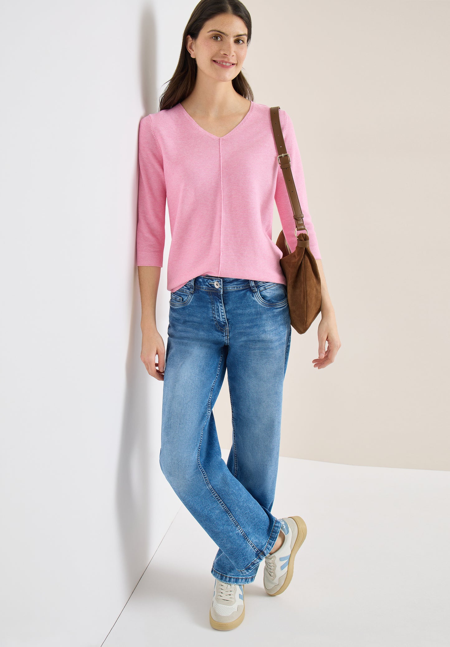 CECIL - 3/4-Arm Pullover mit Struktur - Farbe: flamingo rose