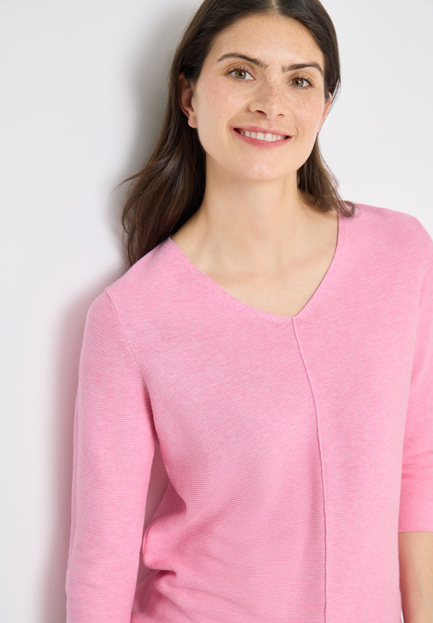 CECIL - 3/4-Arm Pullover mit Struktur - Farbe: flamingo rose