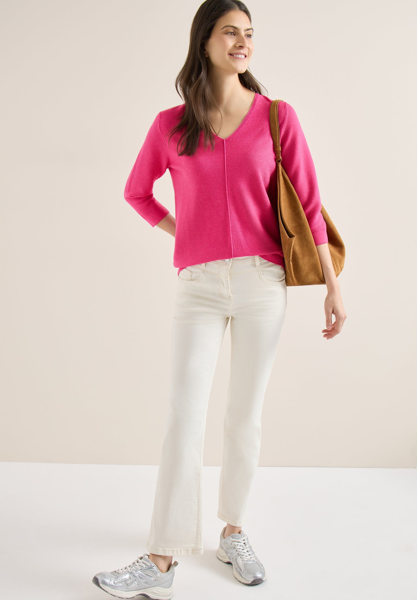 CECIL - 3/4-Arm Pullover mit Struktur - Farbe: beetroot pink