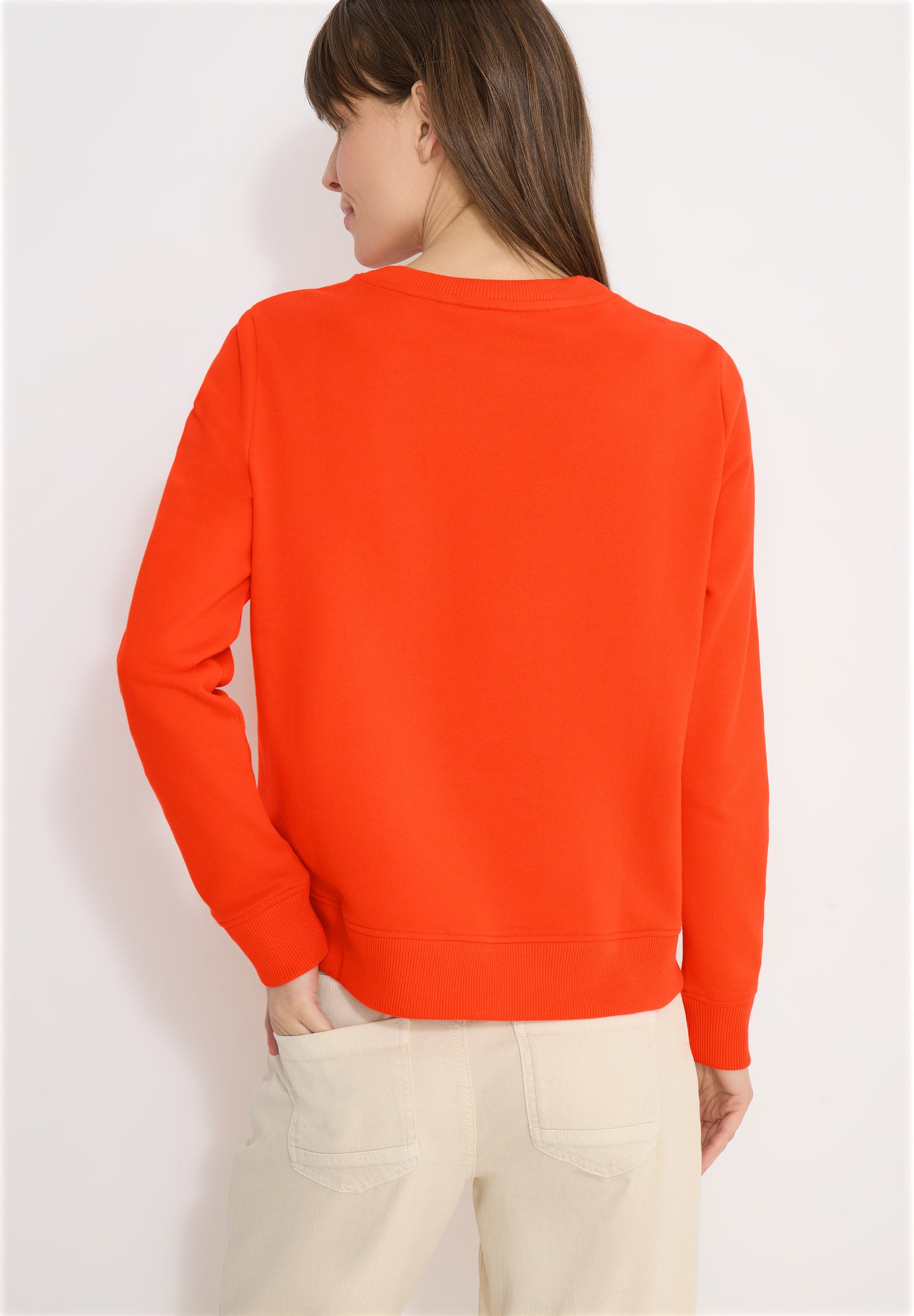 CECIL - Embroidery Sweatshirt - Farbe: cherry tomato orange