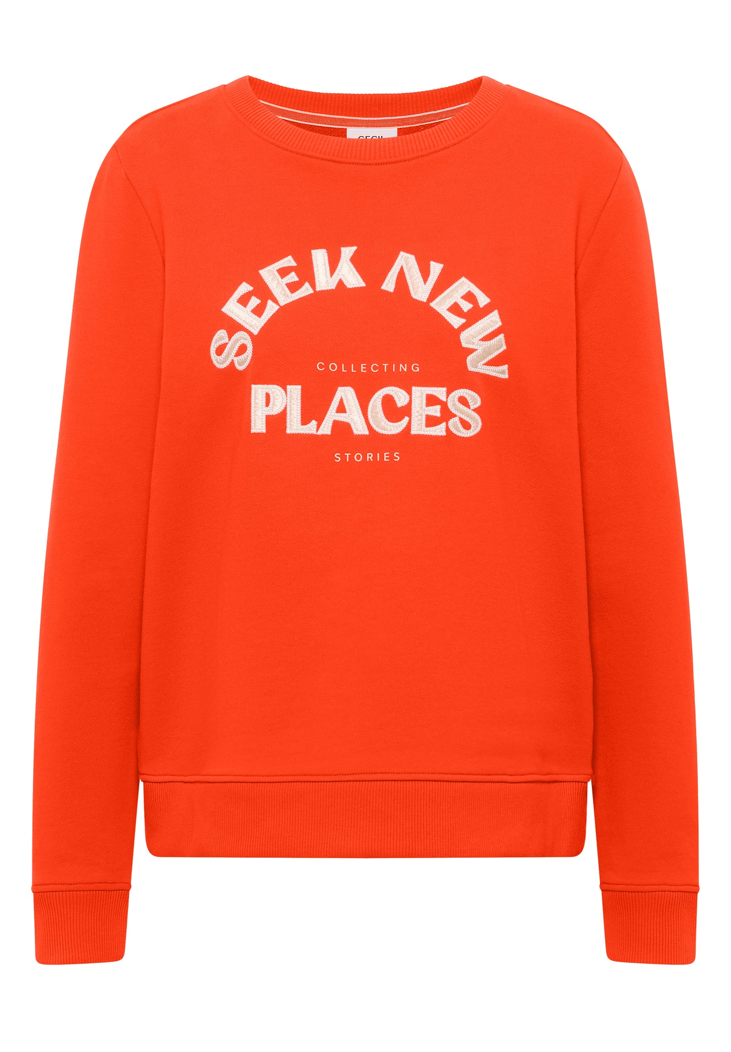 CECIL - Embroidery Sweatshirt - Farbe: cherry tomato orange