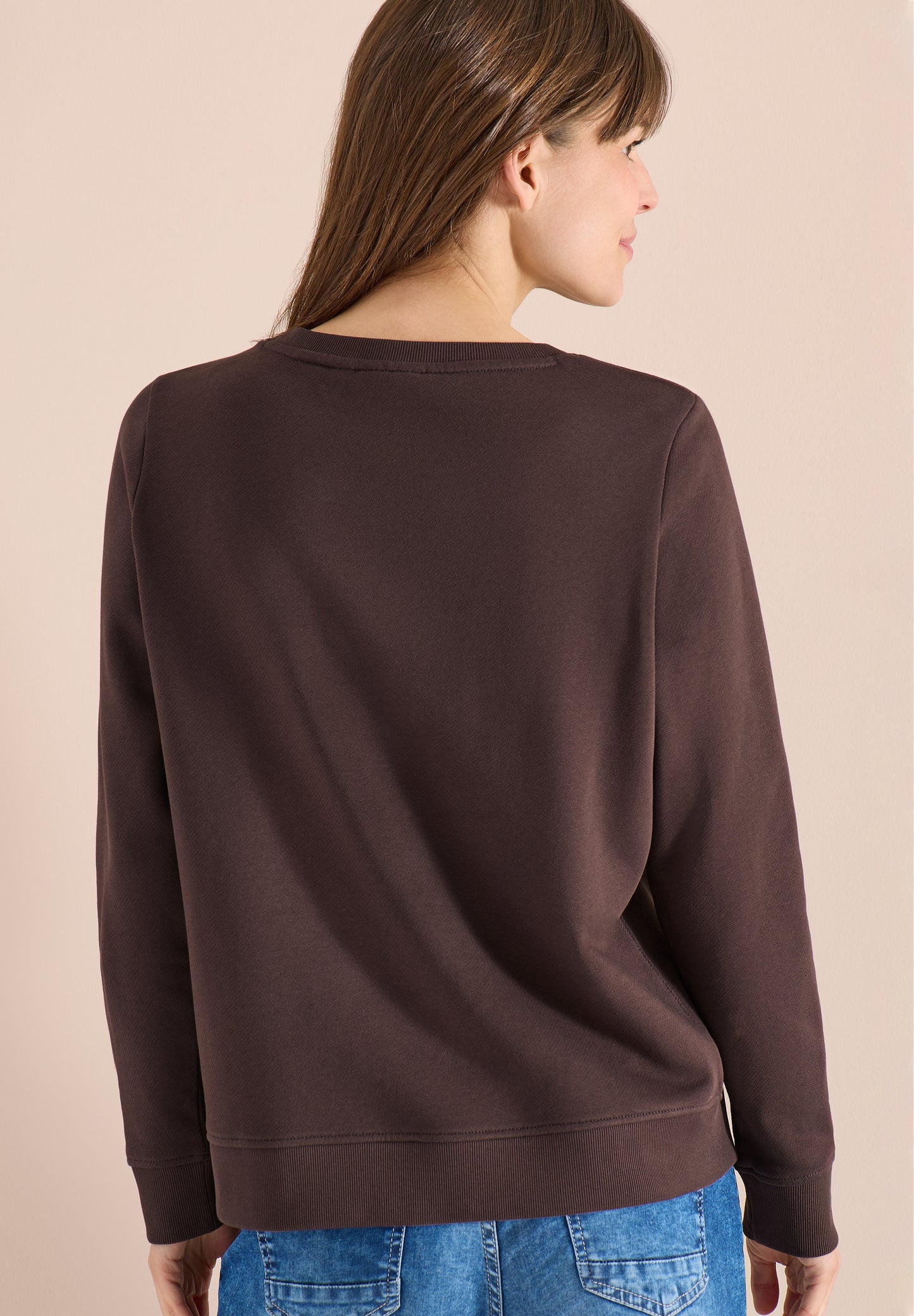 CECIL - Langarm Sweatshirt mit Stickerei - Farbe: macchiato brown