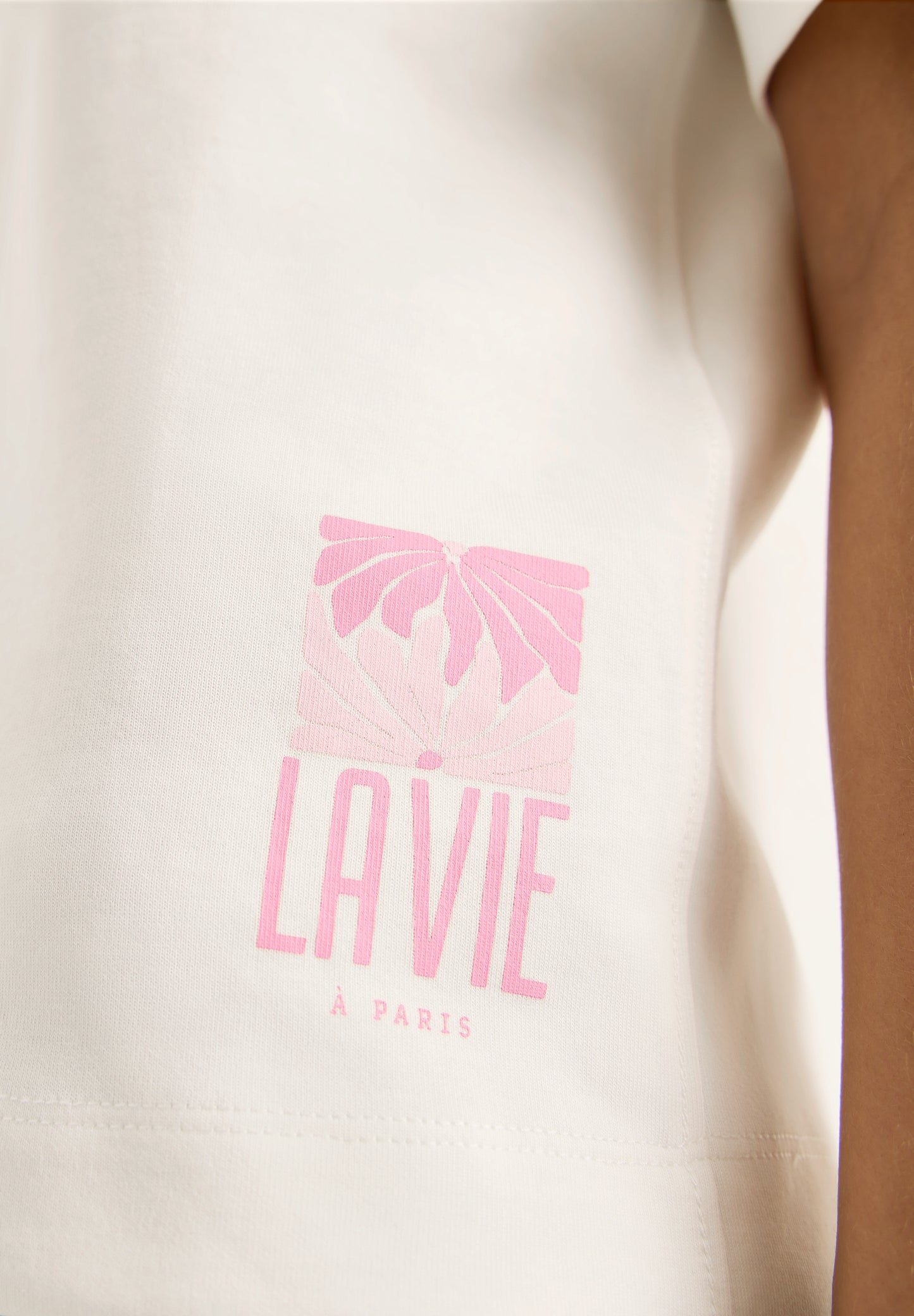 CECIL - Kurzarm Sweatshirt mit Backprint - Farbe: vanilla white