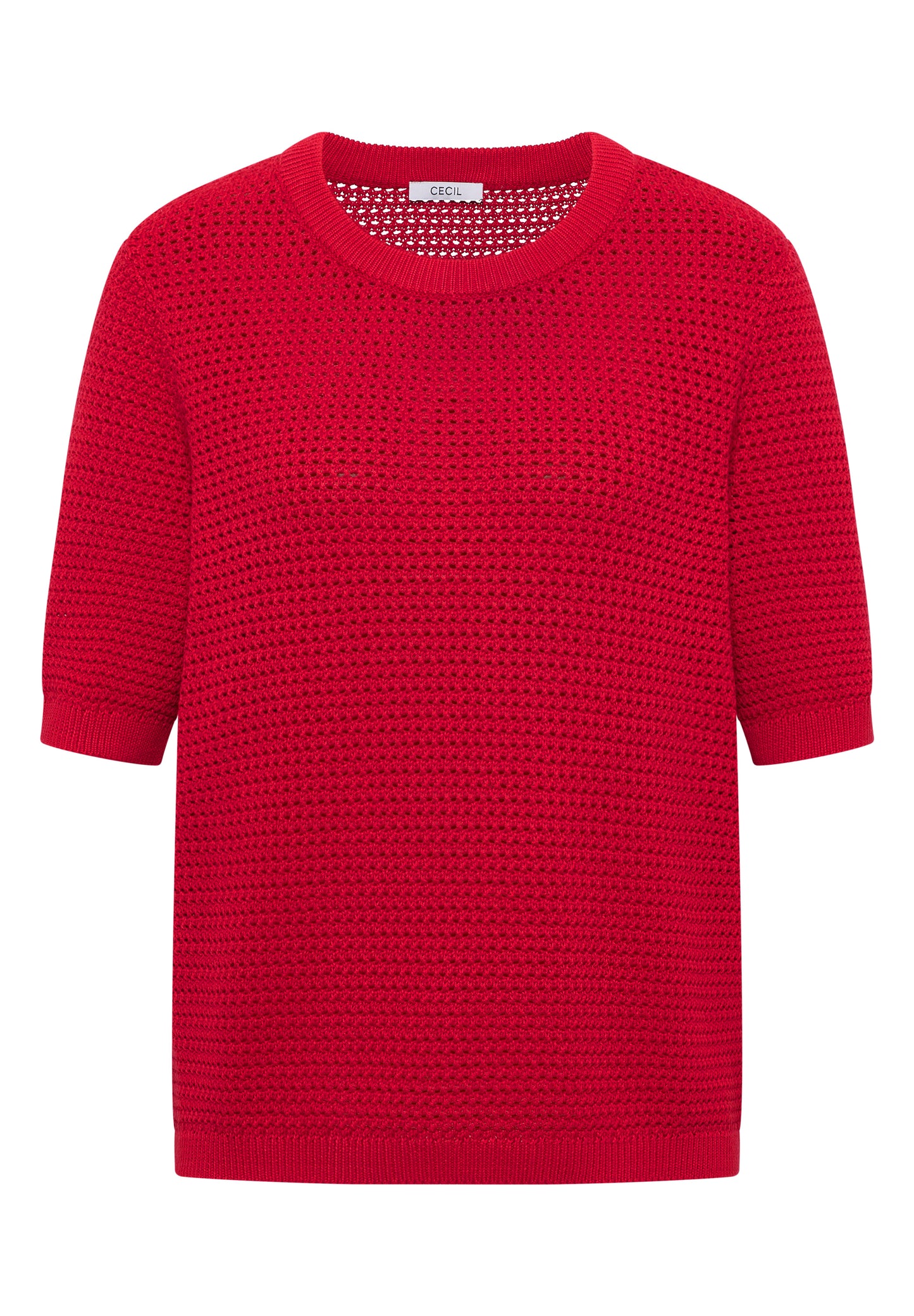 CECIL - Kurzarm Pullover mit Struktur - Farbe: glazed apple red