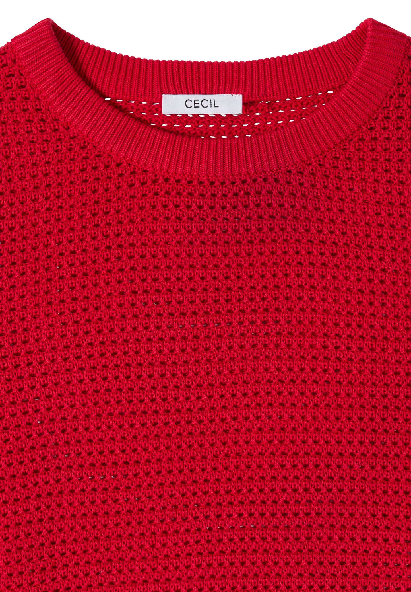 CECIL - Kurzarm Pullover mit Struktur - Farbe: glazed apple red